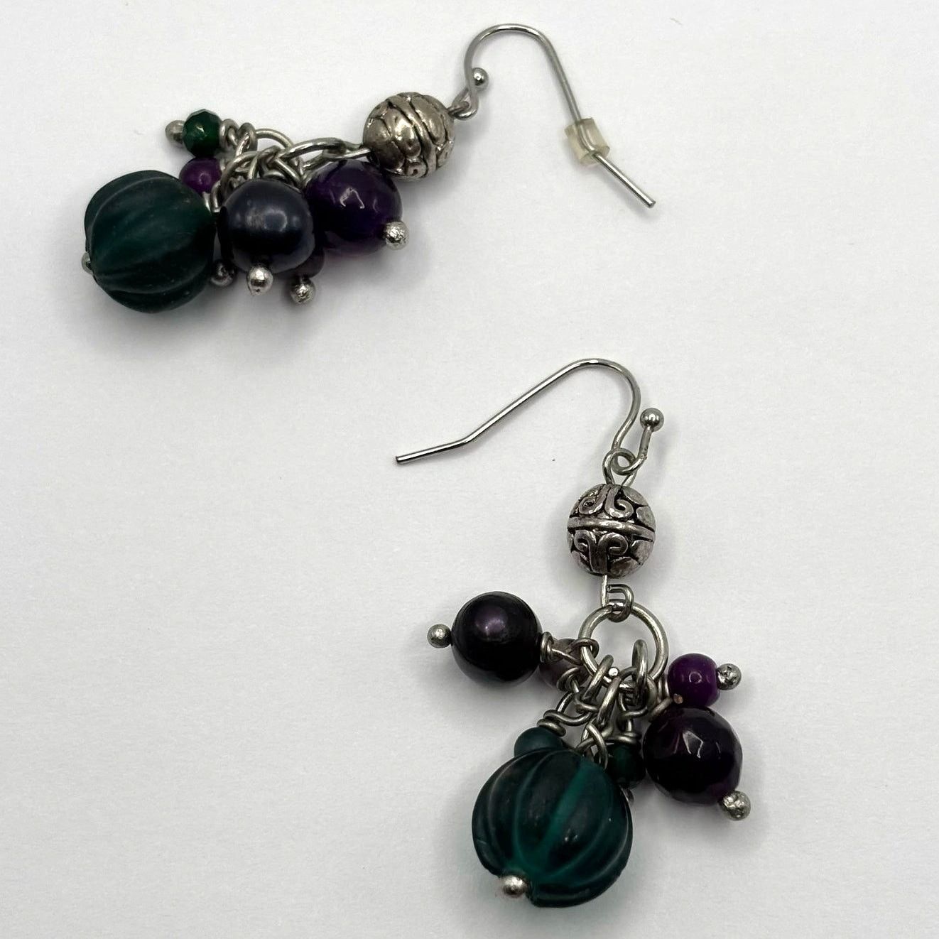 Other Silver & Green Beaded Earrings Size ONE SIZE - 3 Thumbnail