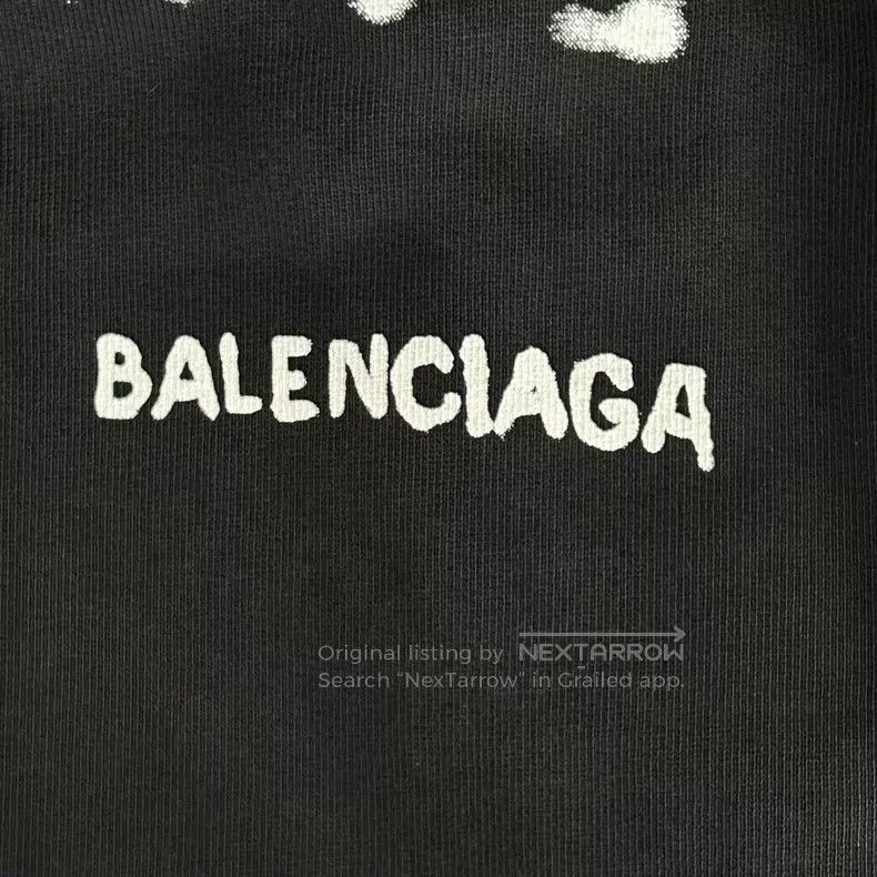 Balenciaga Balenciaga Logo Printed Black Hoodie Size US S / EU 44-46 / 1 - 7 Thumbnail