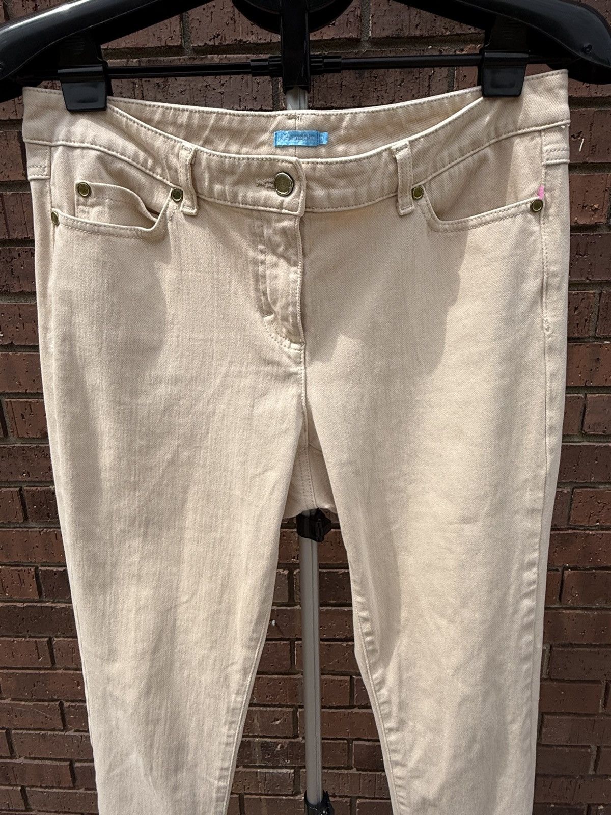 J.McLaughlin J. McLaughlin Raw Beige Lexi Jeans Stretch Pants Mid Rise Size 32" / US 10 / IT 46 - 4 Thumbnail