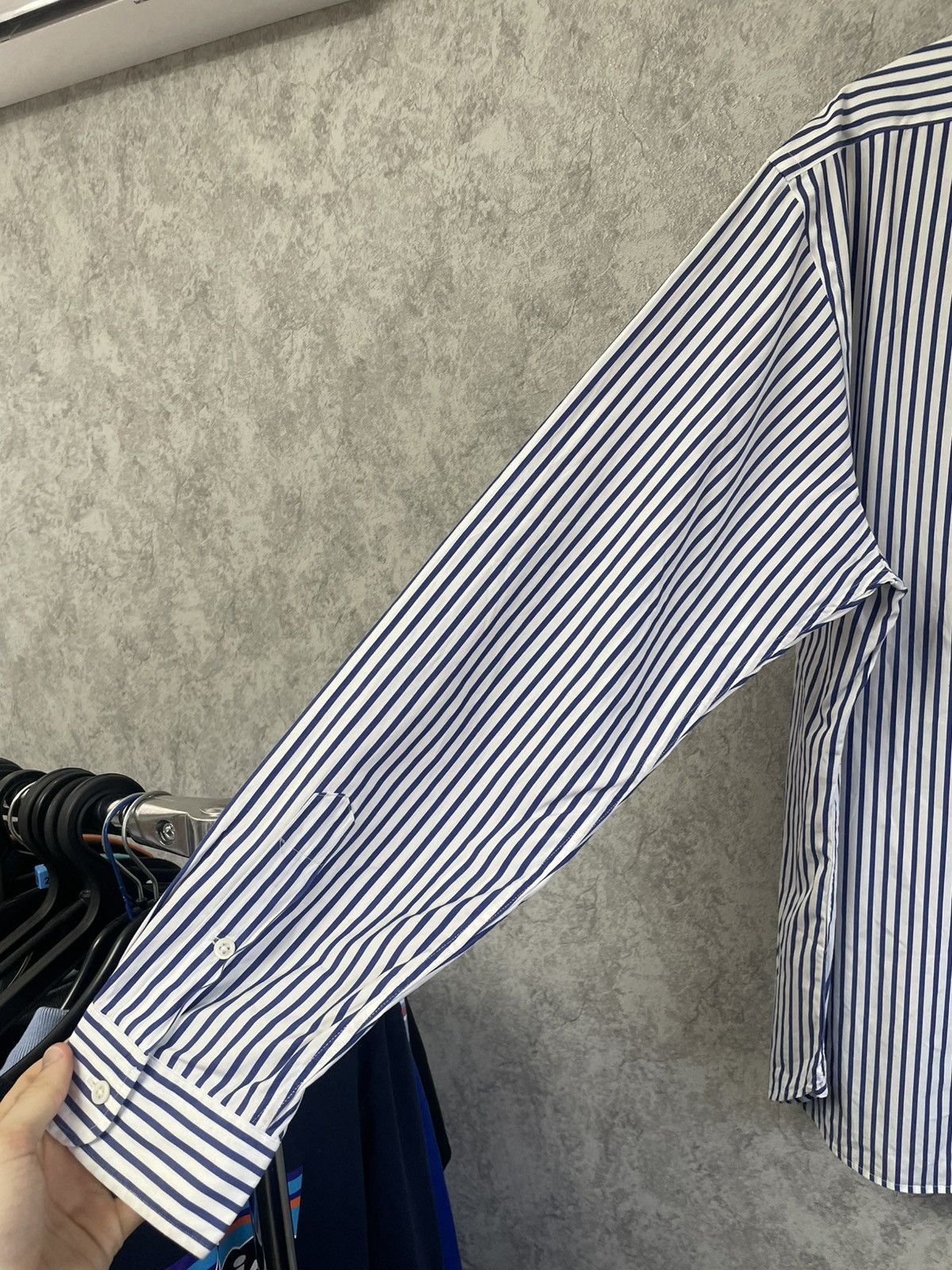 Polo Ralph Lauren Polo Ralph Lauren Striped White/Blue Basic Long Sleeve Shirt Size US XL / EU 56 / 4 - 18 Thumbnail