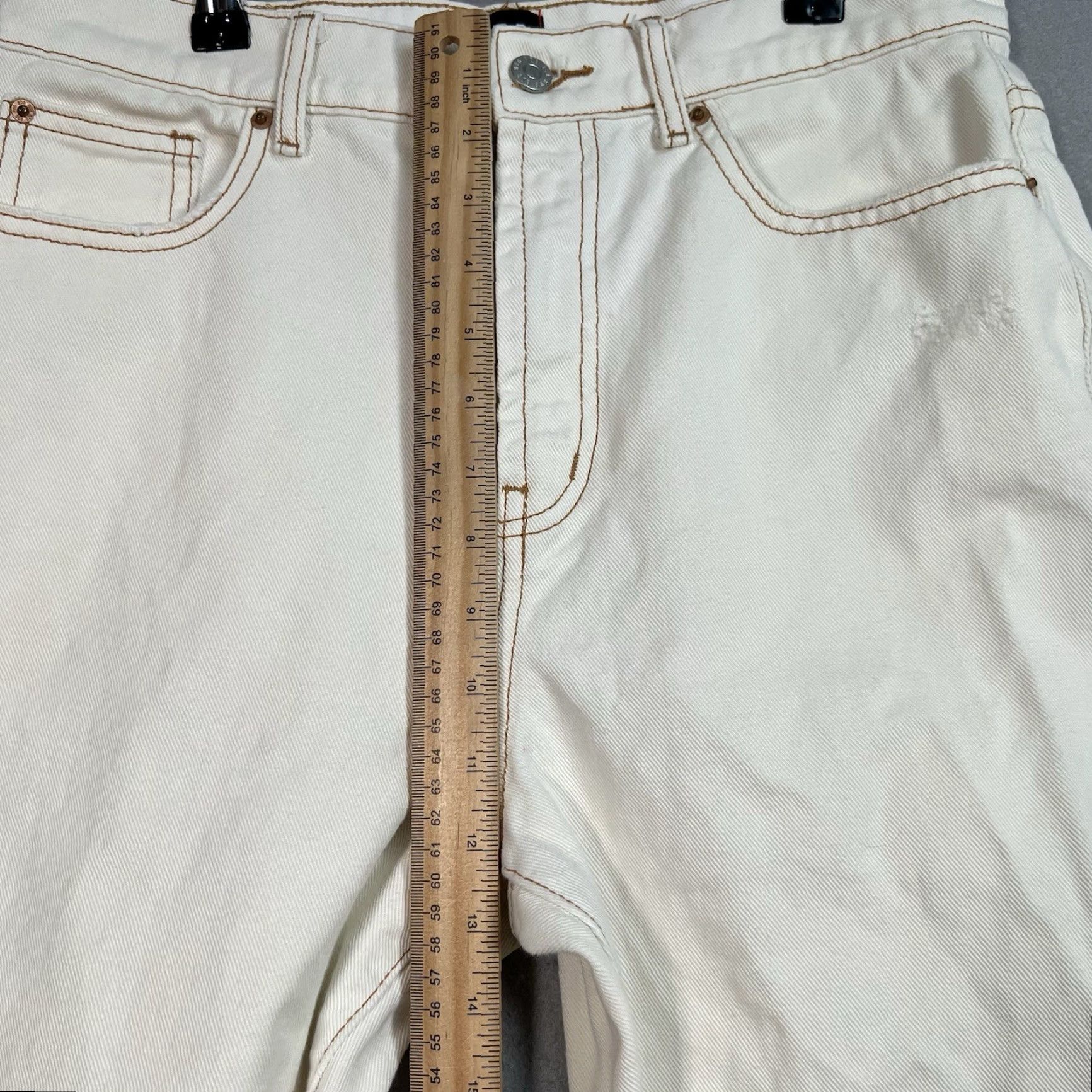 Bdg VINTAGE BDG Urban Outfitters White Jeans Womens 29 Straight Leg Denim Cotton 30 In Waist 29 In Inseam Size 29" - 7 Thumbnail