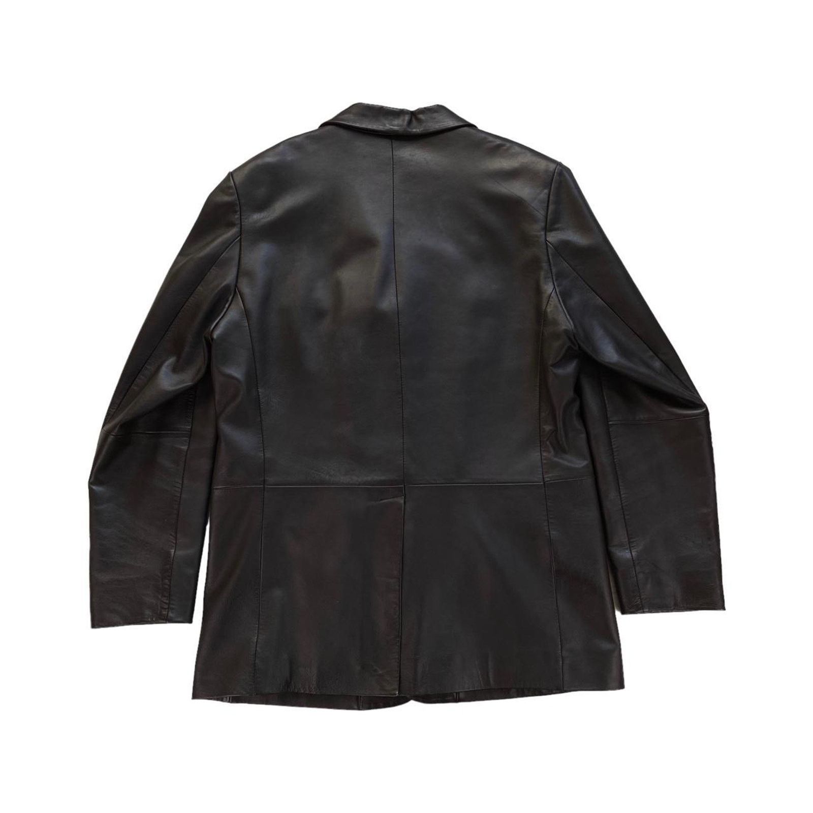 Linea Linea Dark Brown Leather Blazer Jacket Coat Size US L / EU 52-54 / 3 - 4 Thumbnail