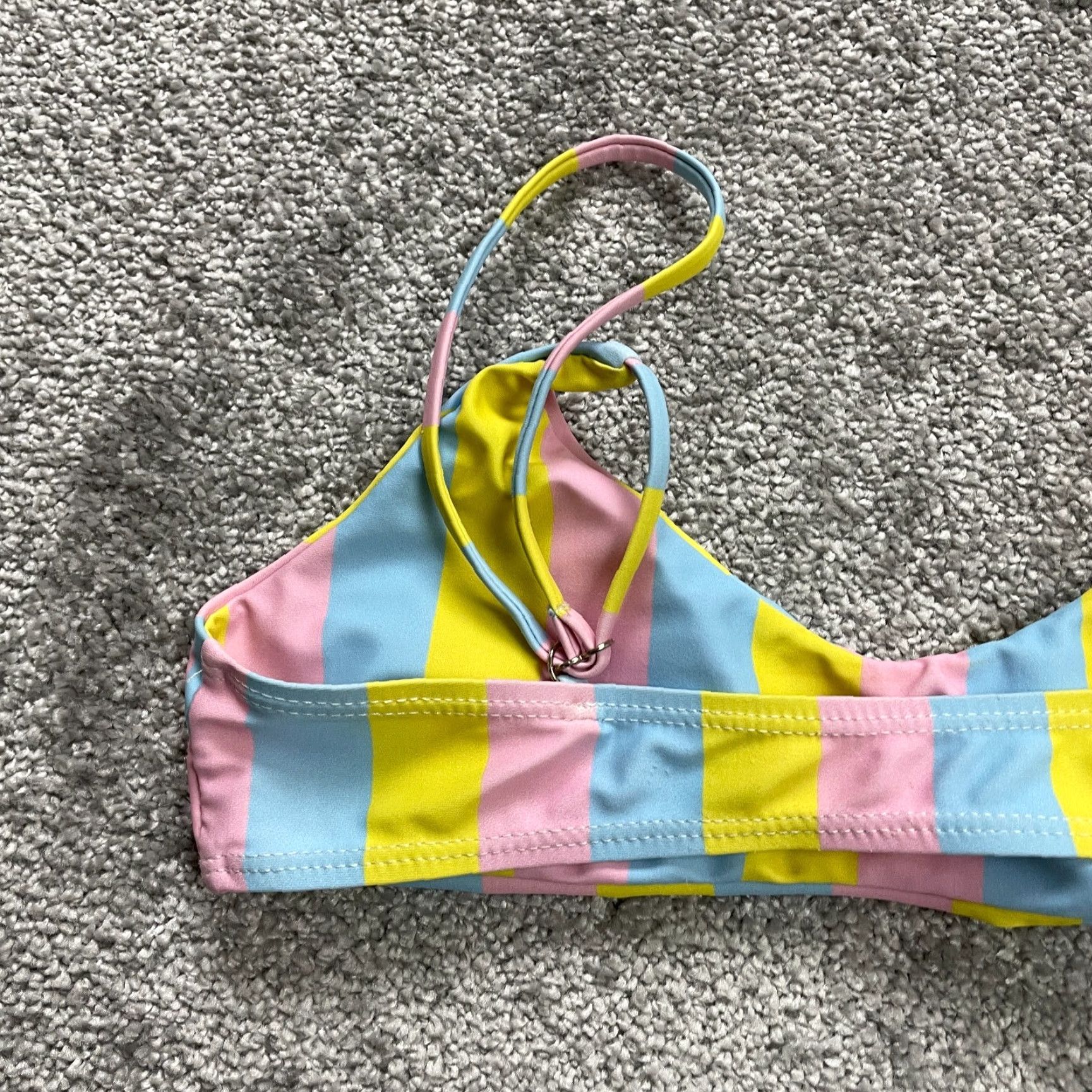 Rainbow Unbranded Swimwear Bikini Top Womens Small Multicolor Rainbow Striped Padded Size S / US 4 / IT 40 - 6 Thumbnail