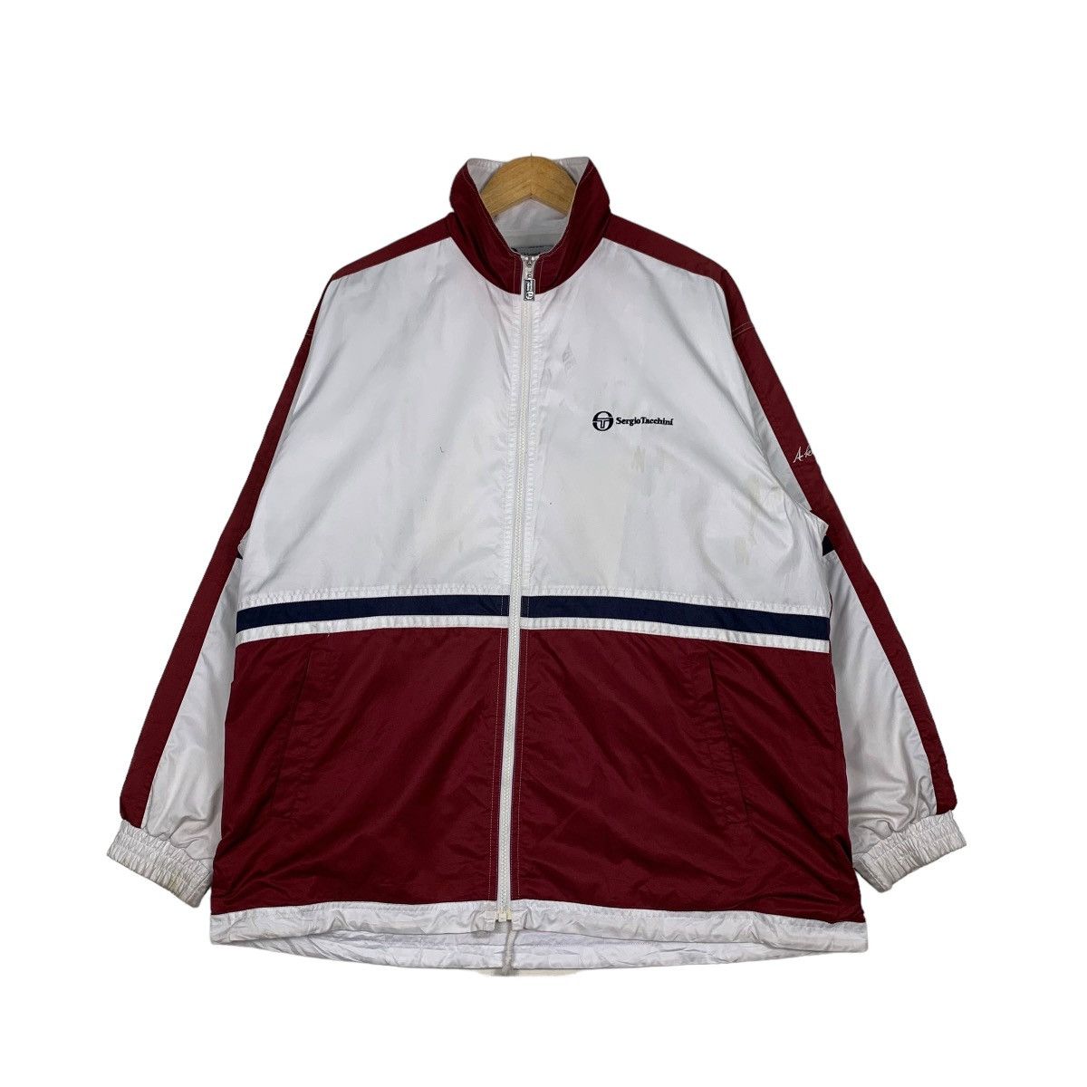 Sergio Tacchini SERGIO TACCHINI Red White Colorblock Light Jacket #1013-C45 Size US L / EU 52-54 / 3 - 1 Thumbnail
