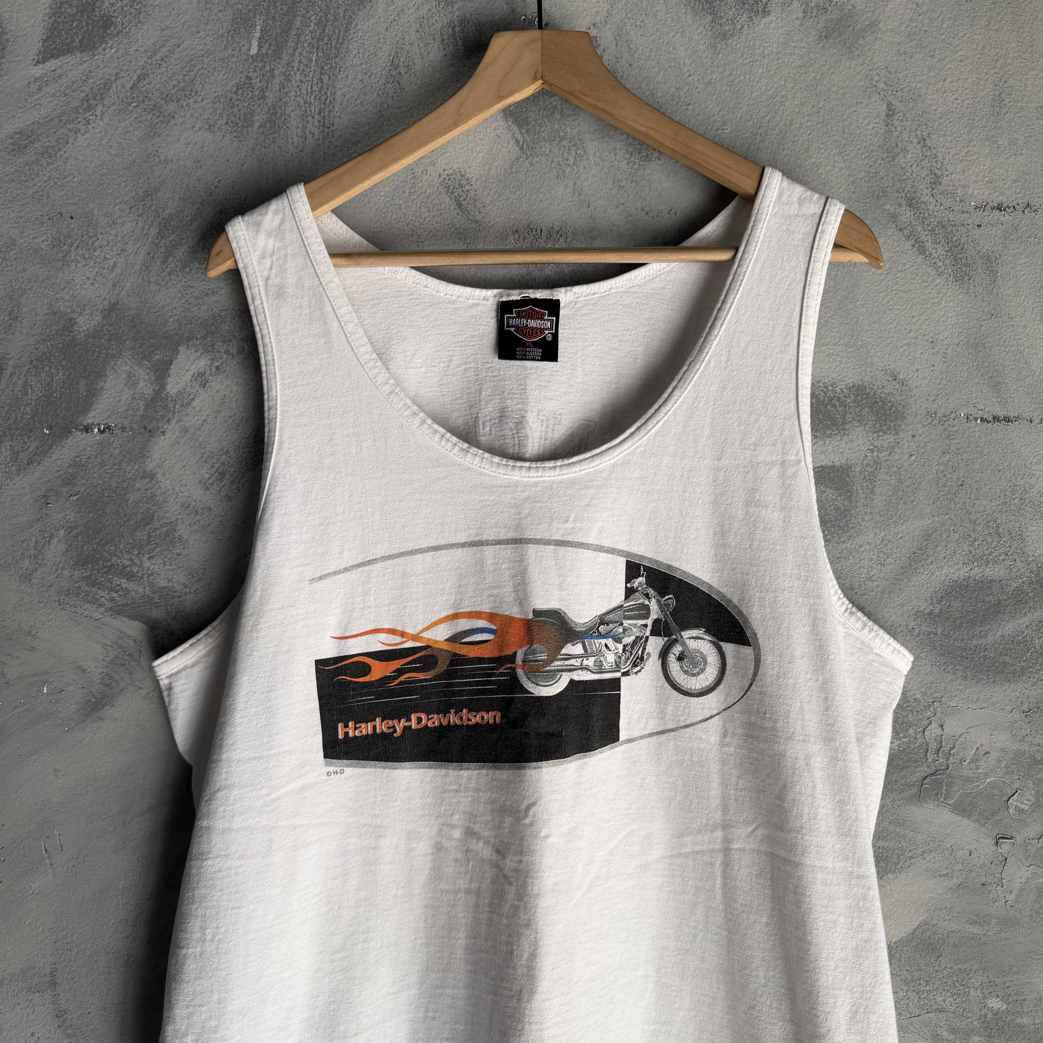 Harley Davidson Vintage Harley Davidson Tank Top Mens XL White Double Sided Size US XL / EU 56 / 4 - 1 Thumbnail