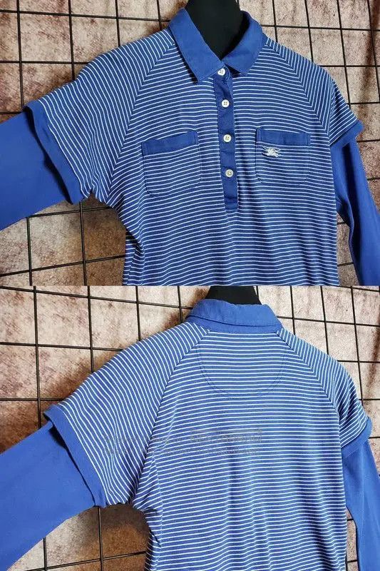 Burberry Burberry Blue Striped Cotton Long Sleeve Top. Size M / US 6-8 / IT 42-44 - 4 Thumbnail