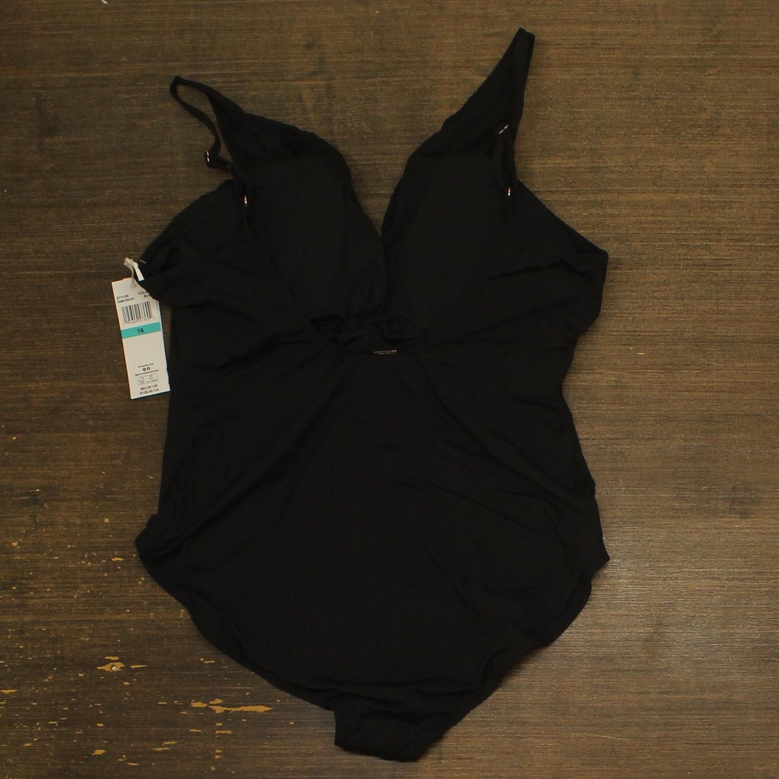 Other Nwt Anne Cole Twist One-piece Swimsuit 25mo08101 Black 16 Size ONE SIZE - 2 Thumbnail