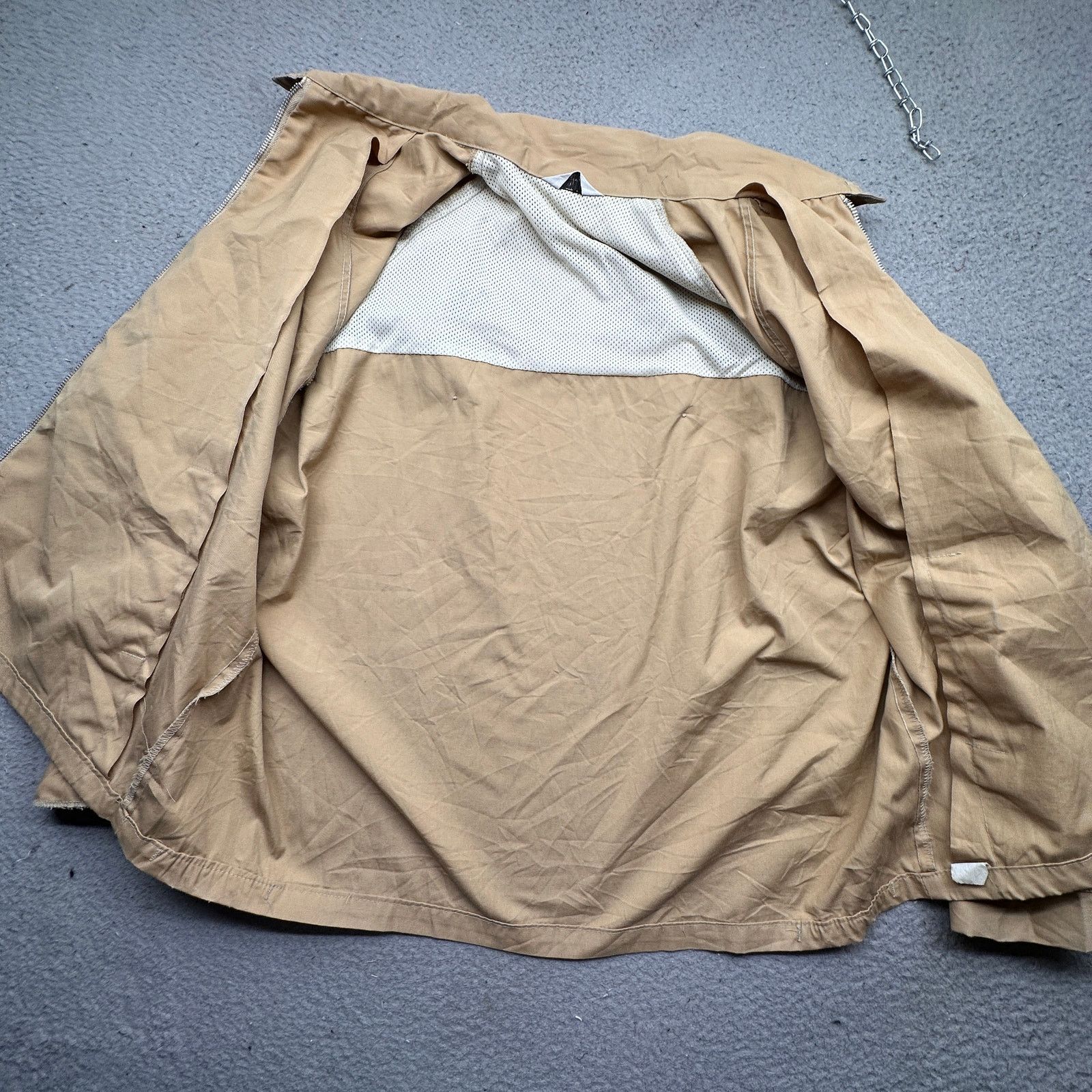 Vintage Vintage 80s Bomber Work Lightweight Jacket Large Khaki Zip Size US L / EU 52-54 / 3 - 12 Thumbnail