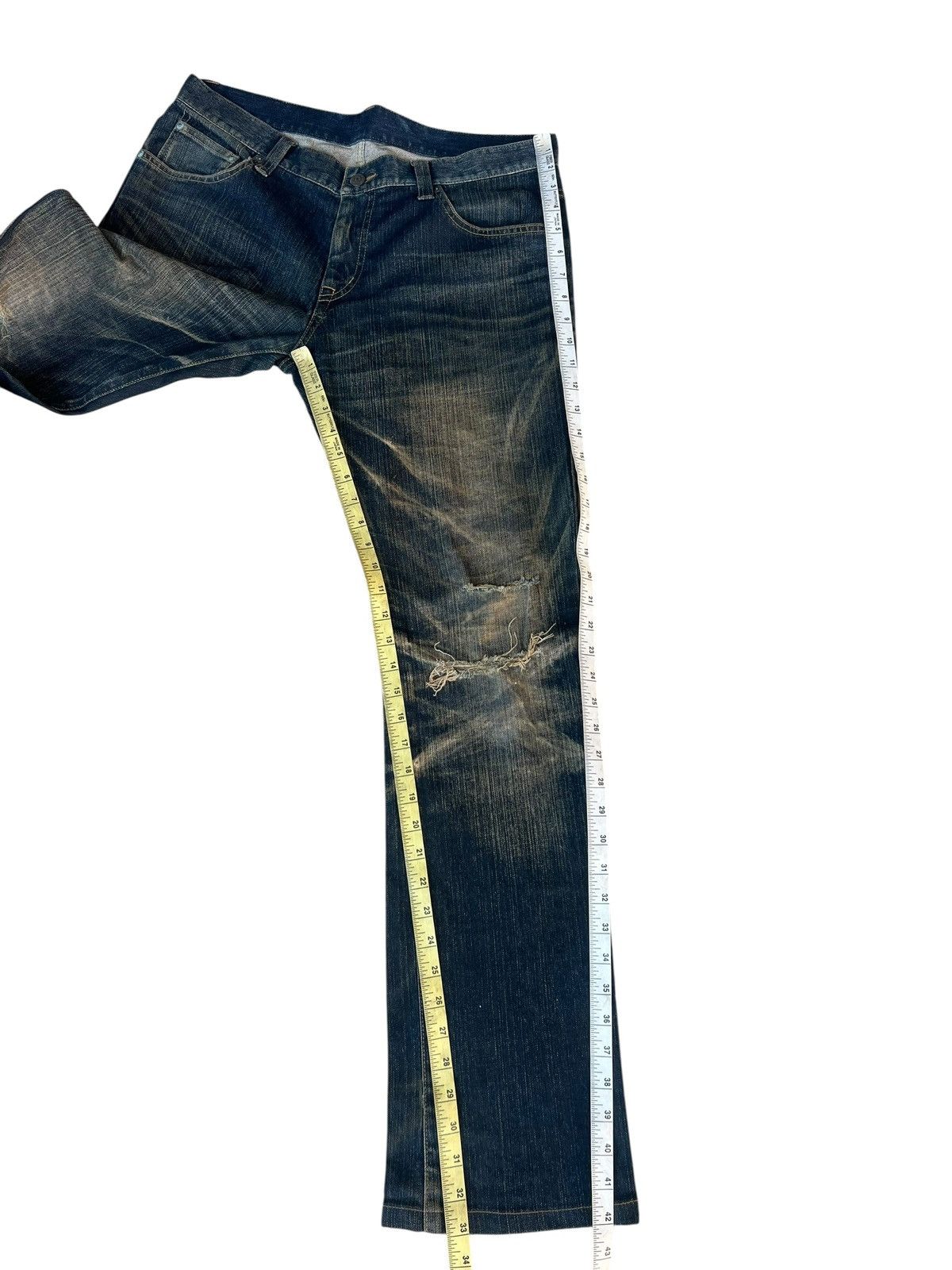 Tornado Mart Trashed Tornado Mart Distress Dirty Mud Denim Flare Jeans Size US 33 - 6 Thumbnail