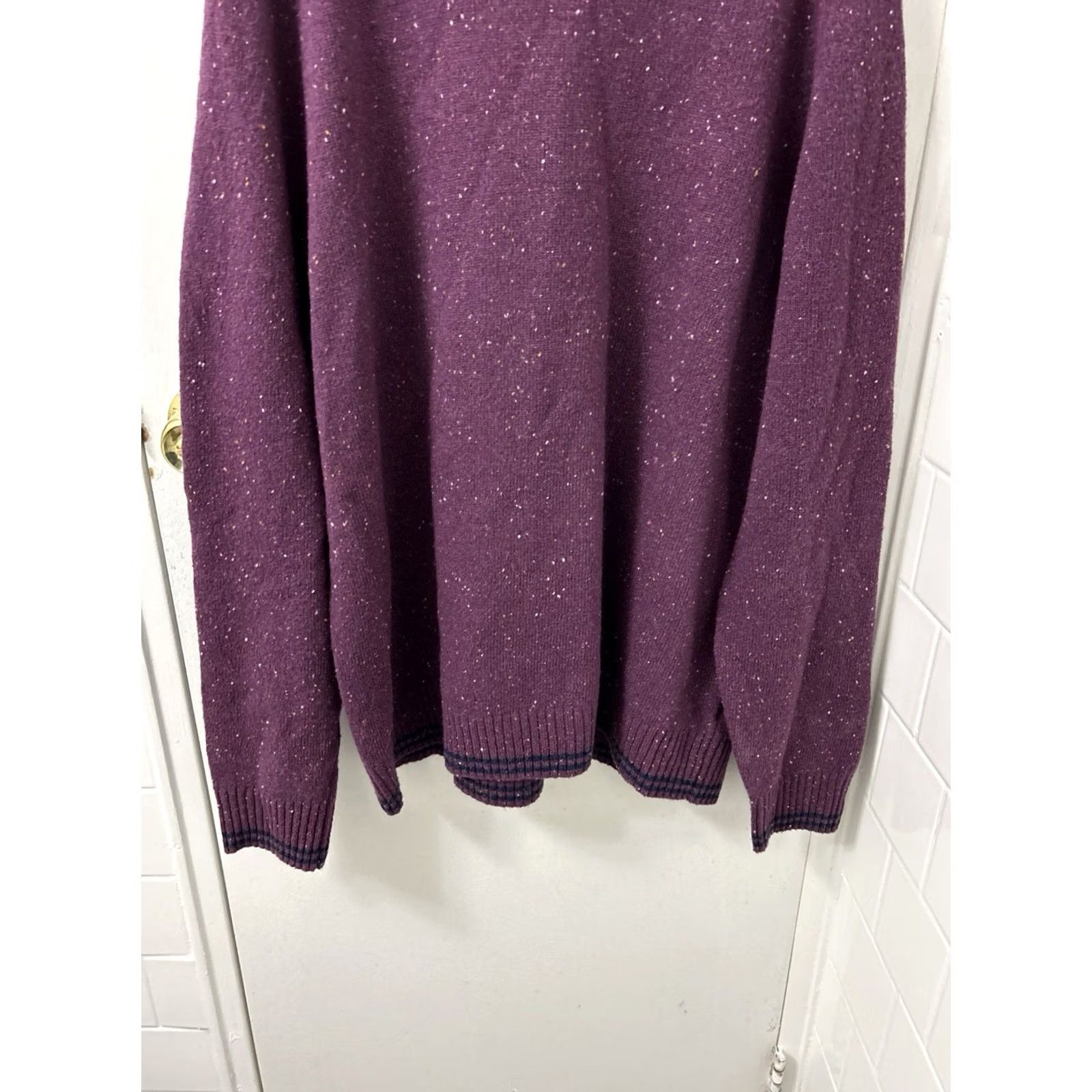 Brooks Brothers Brooks Brothers Sweater Crew Neck Pullover XL Mens Purple Lambswool Tweed Knit Long Sleeve Regular Fit L/S Knit Pullover Casual Business Vintage No Size US XL / EU 56 / 4 - 3 Thumbnail