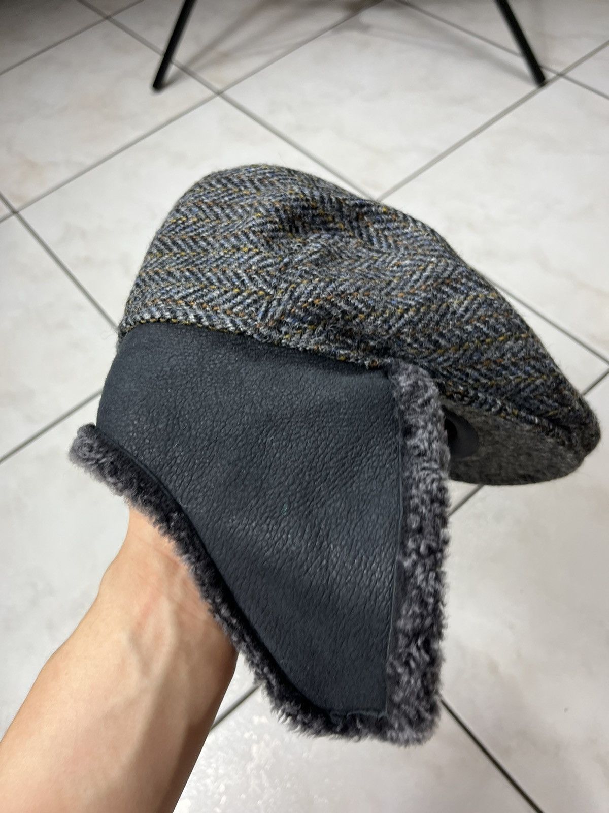Designer × Harris Tweed × Vintage Bullani Harris Tweed wool winter insulated flat hat beret Size ONE SIZE - 6 Thumbnail