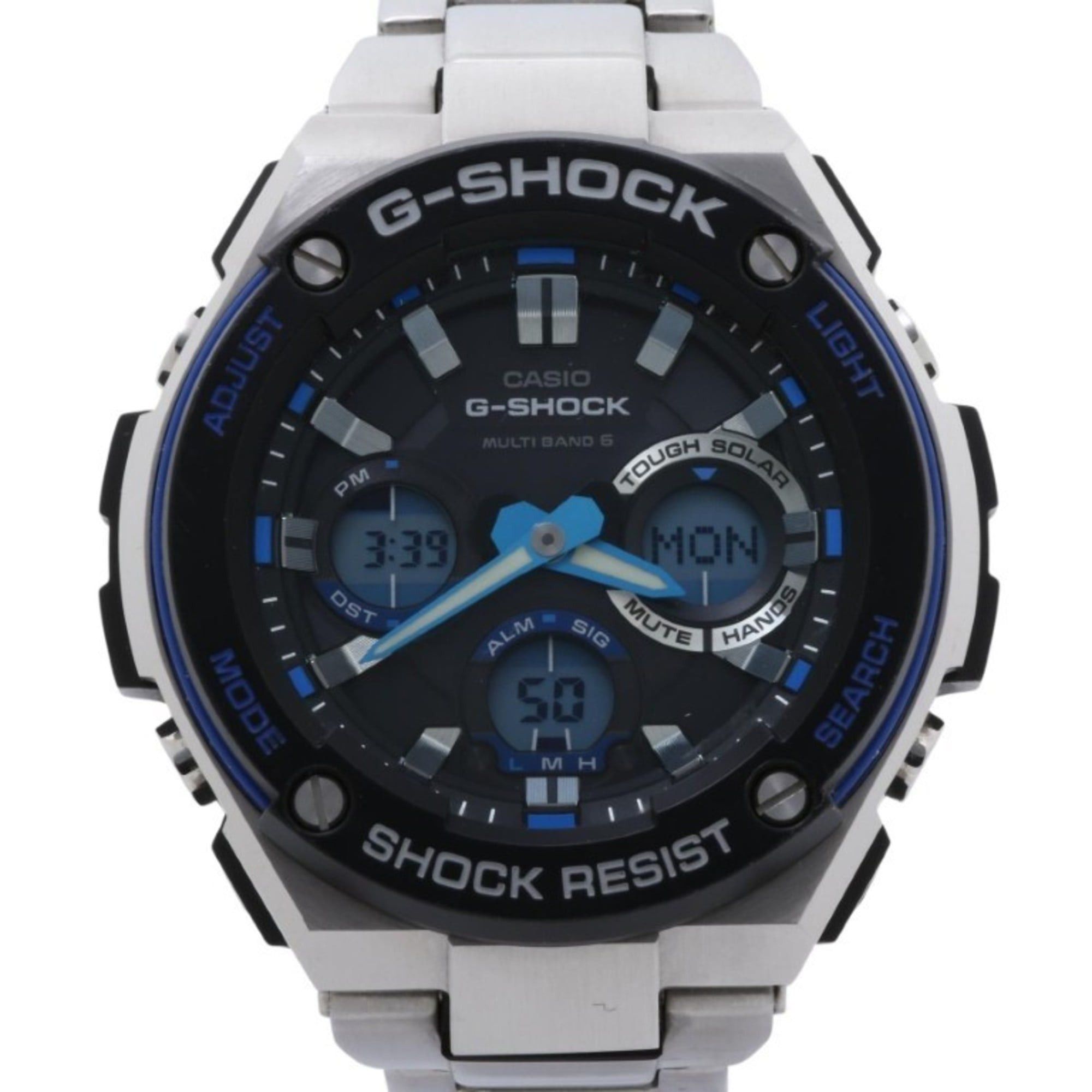 Casio CASIO G-SHOCK GSTEEL GSTW100D1A2JF Black Silver Stainless Steel Men's Watch Size ONE SIZE - 1 Thumbnail