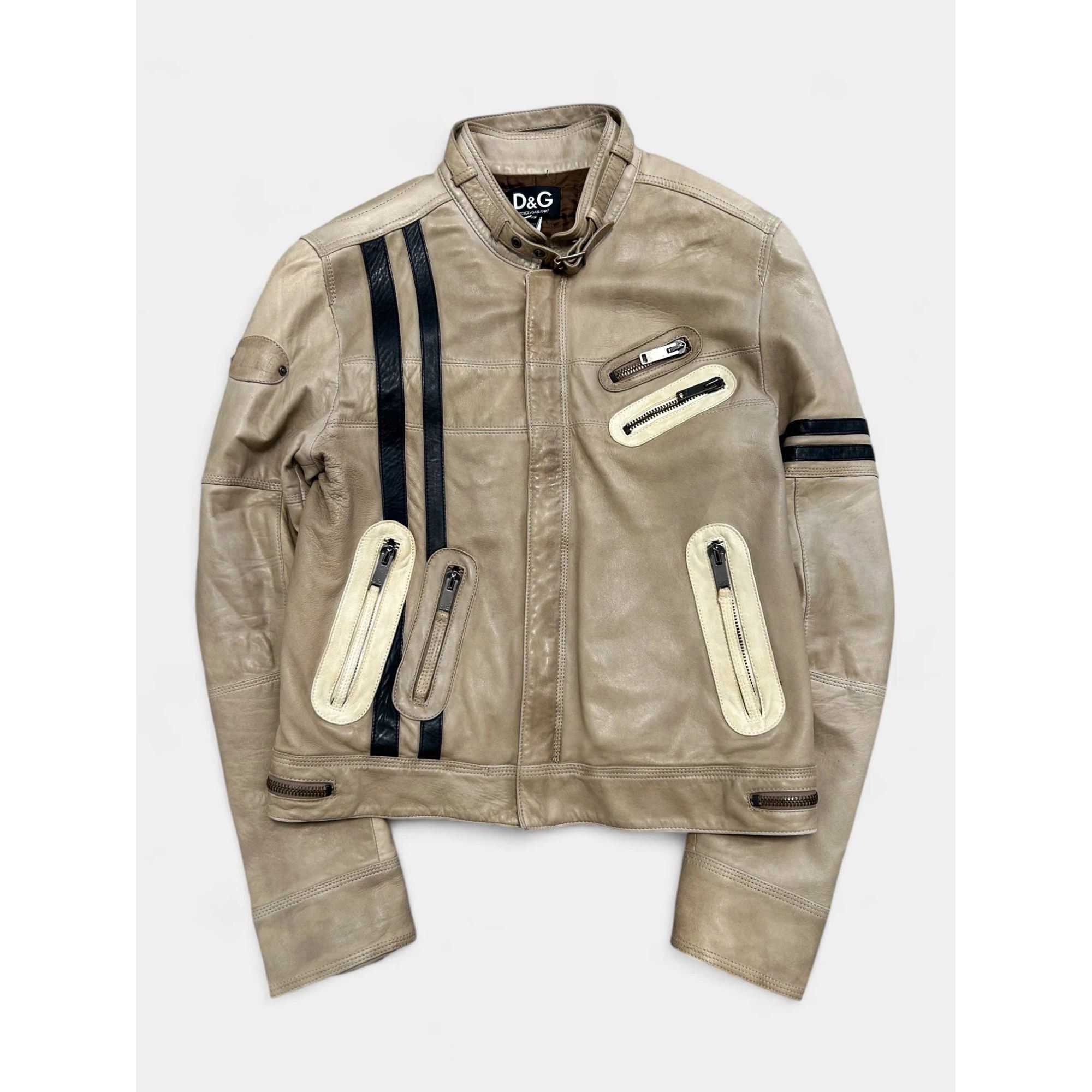 Dolce & Gabbana Dolce & Gabbana 2005 Black Leather Racing Jacket Size US M / EU 48-50 / 2 - 2 Thumbnail