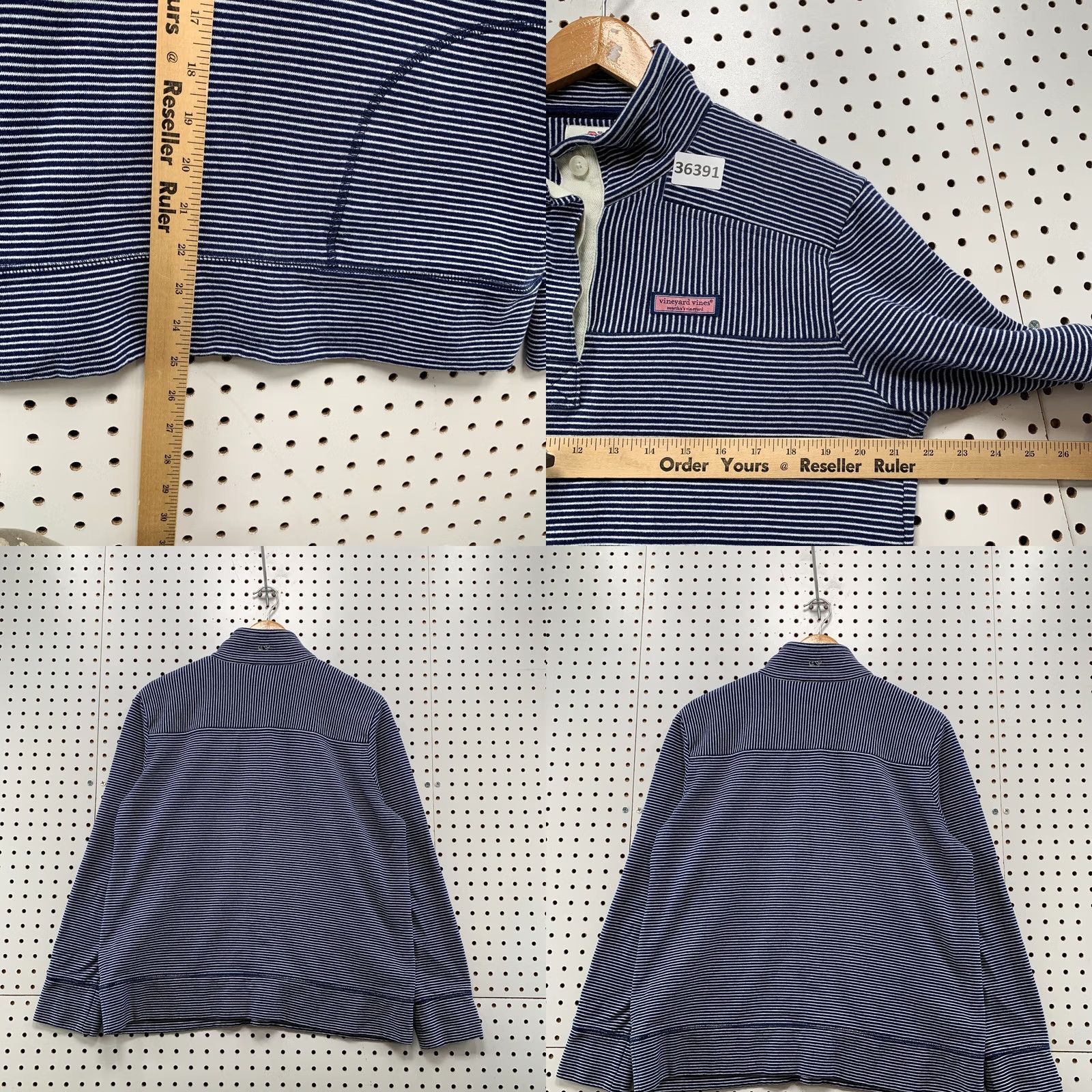 Vineyard Vines Vineyard Vines Sweater Womens Medium Blue White Striped 1/4 Button Size M / US 6-8 / IT 42-44 - 8 Thumbnail