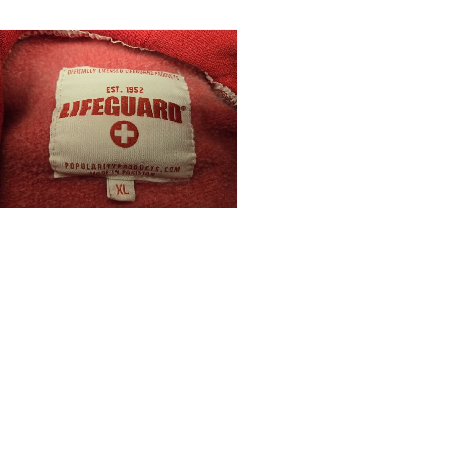 destin Lifeguard Hoodie Officially Licensed Mens XL Red Beach Lifeguard Pullover Hooded Pockets Graphic Print Size US XL / EU 56 / 4 - 9 Thumbnail
