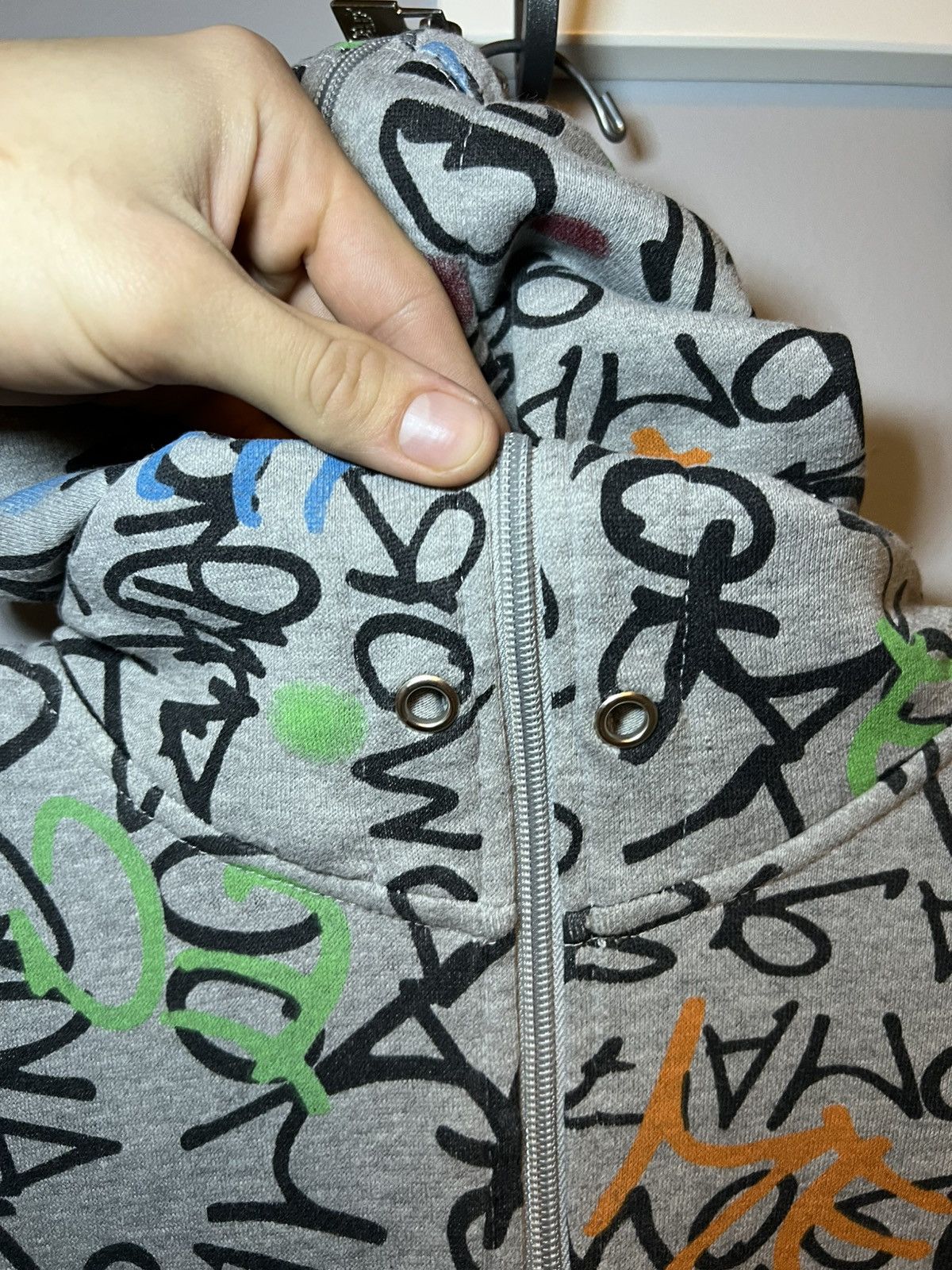 Mecca Vintage Mecca Jeans Co aop graffiti logo full zip-up hoodie Size US XL / EU 56 / 4 - 4 Thumbnail