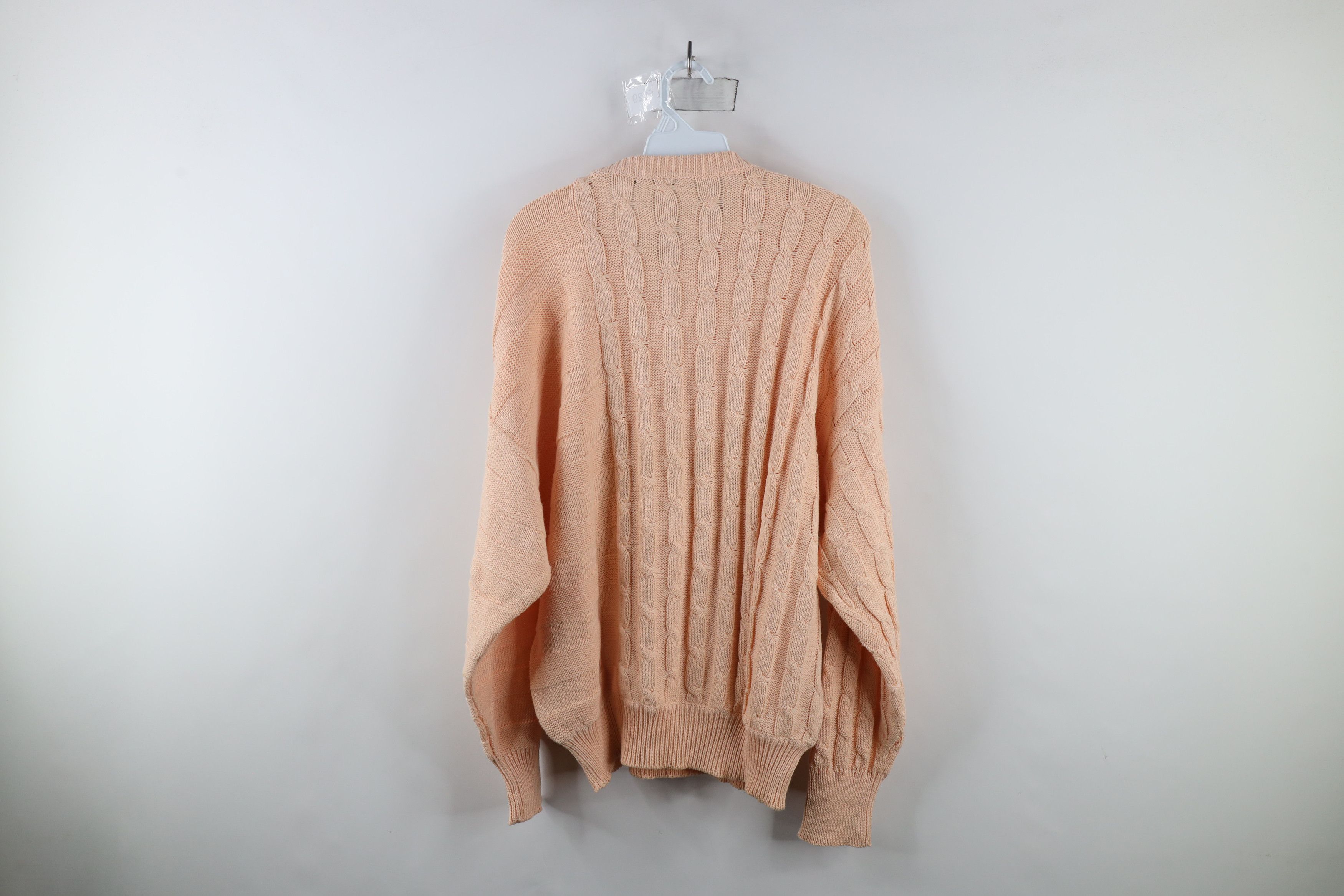 Vintage Vintage 90s Streetwear Chunky Cable Knit Sweater Pink Cotton Size US M / EU 48-50 / 2 - 8 Thumbnail