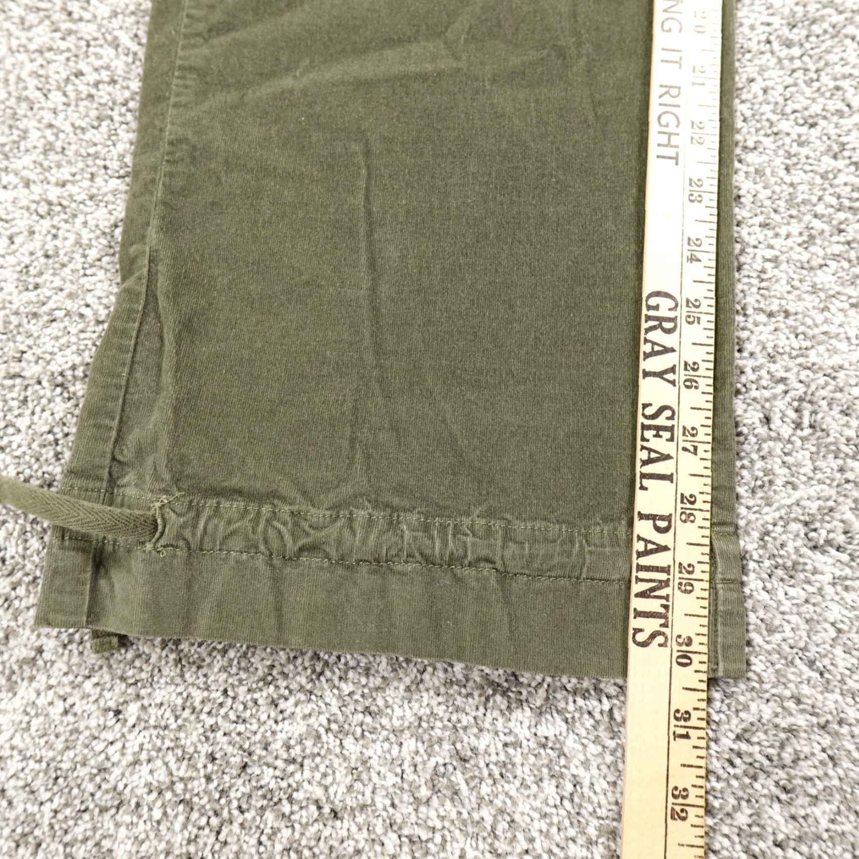 J. Jill J. Jill Pants Women 12 Green Cargo Corduroy High Rise Wide-Leg Baggy Stretch Size 34" / US 12 / IT 48 - 4 Thumbnail