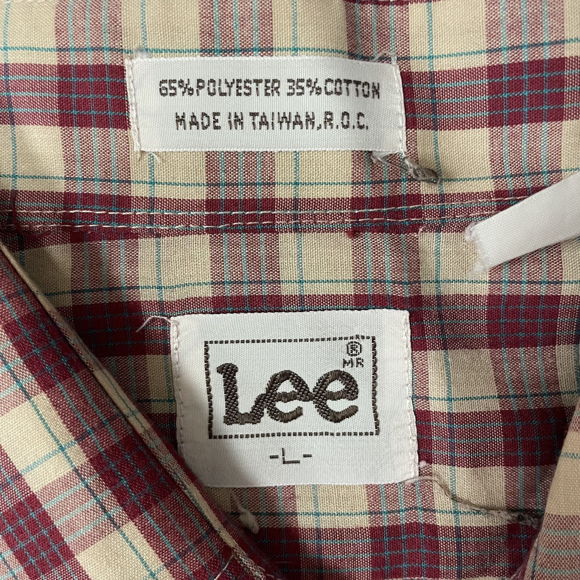 Lee Vtg Lee Maroon Red SHADOW PLAID MoD Casual Shirt Size US L / EU 52-54 / 3 - 4 Thumbnail