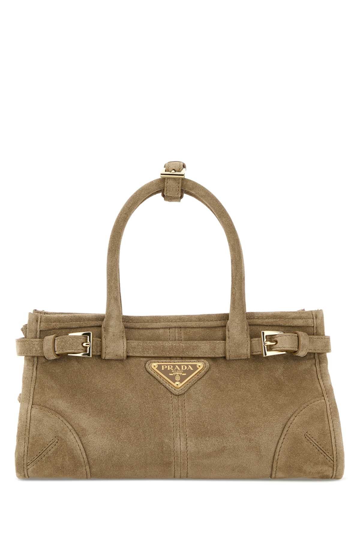 Prada Sand Suede Mini Prada Bonnie Handbag Size ONE SIZE - 1 Thumbnail