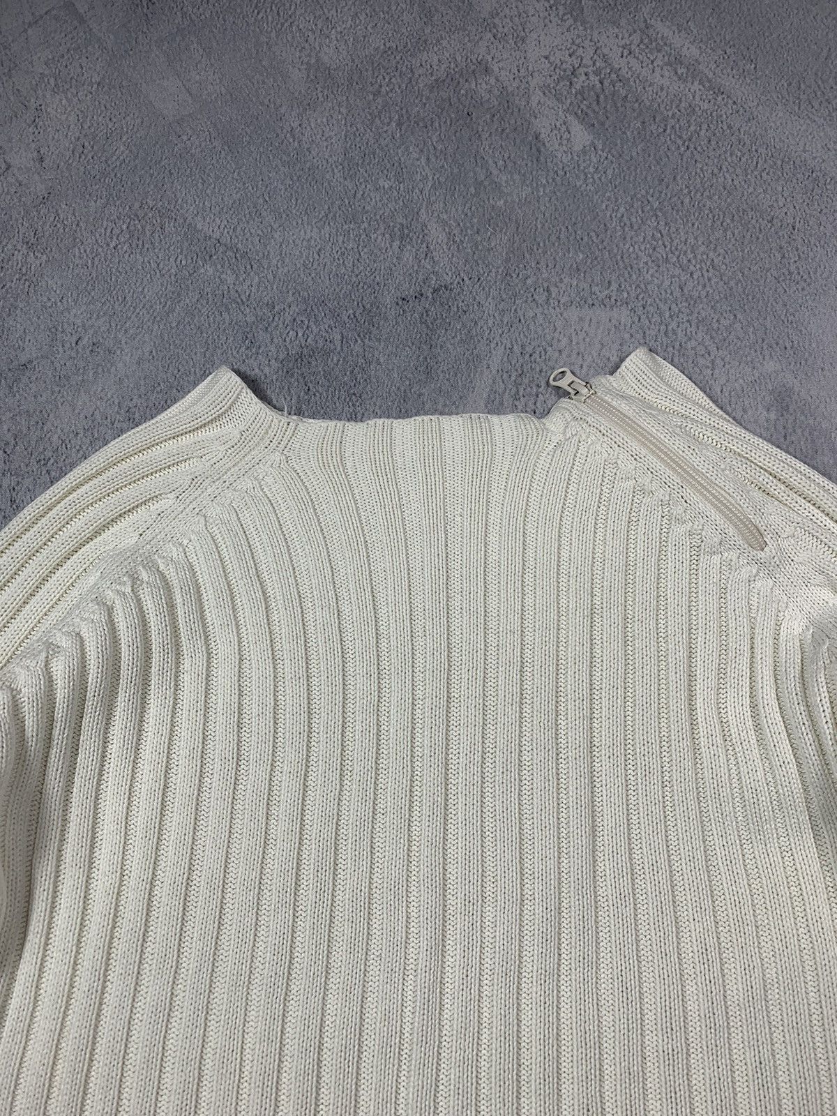 Japanese Brand Vintage Y2K Avant Garde 1/4 zip ribbed tailored sweater L Size L / US 10 / IT 46 - 4 Thumbnail