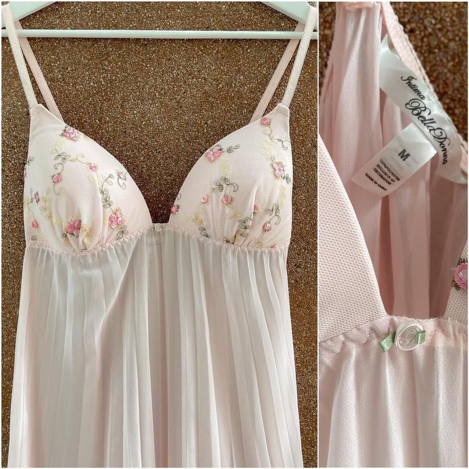 Vintage Vintage Pink Pleated Chiffon Dress (Medium) Size M / US 6-8 / IT 42-44 - 5 Thumbnail