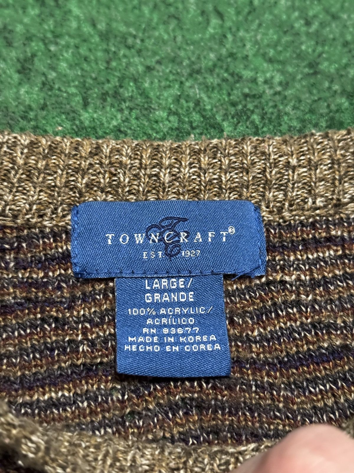 Towncraft Vintage Towncraft Earth Tone Grandpa Large Knit Sweater Size US L / EU 52-54 / 3 - 2 Thumbnail