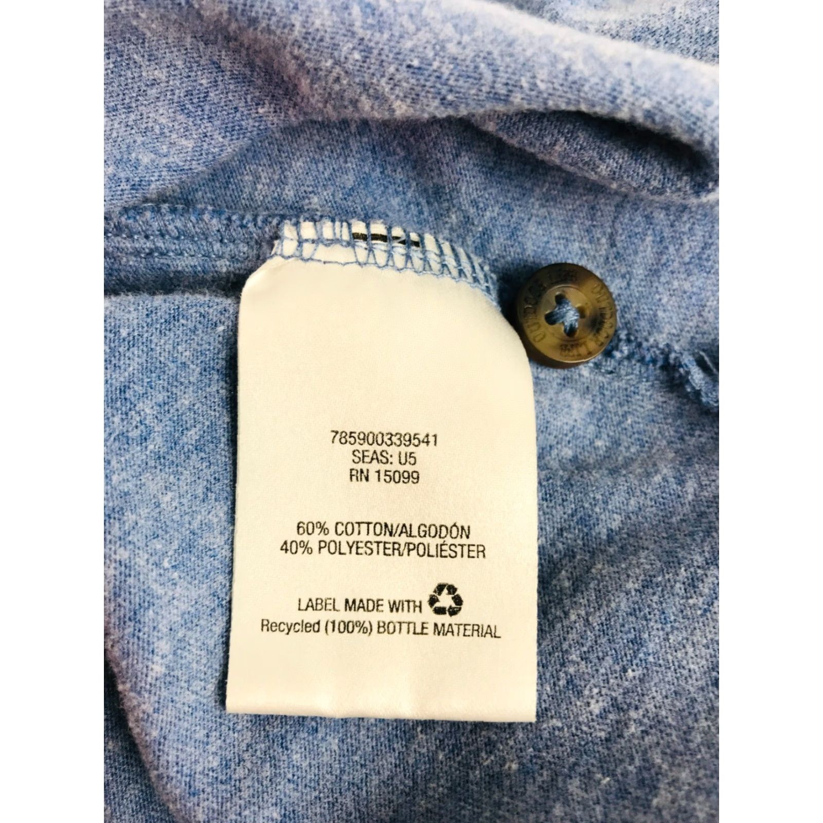 Vintage Outdoor Life T-Shirt Women's Size Large Heather Blue Sueded Henley Tee Short Slv Size L / US 10 / IT 46 - 6 Thumbnail