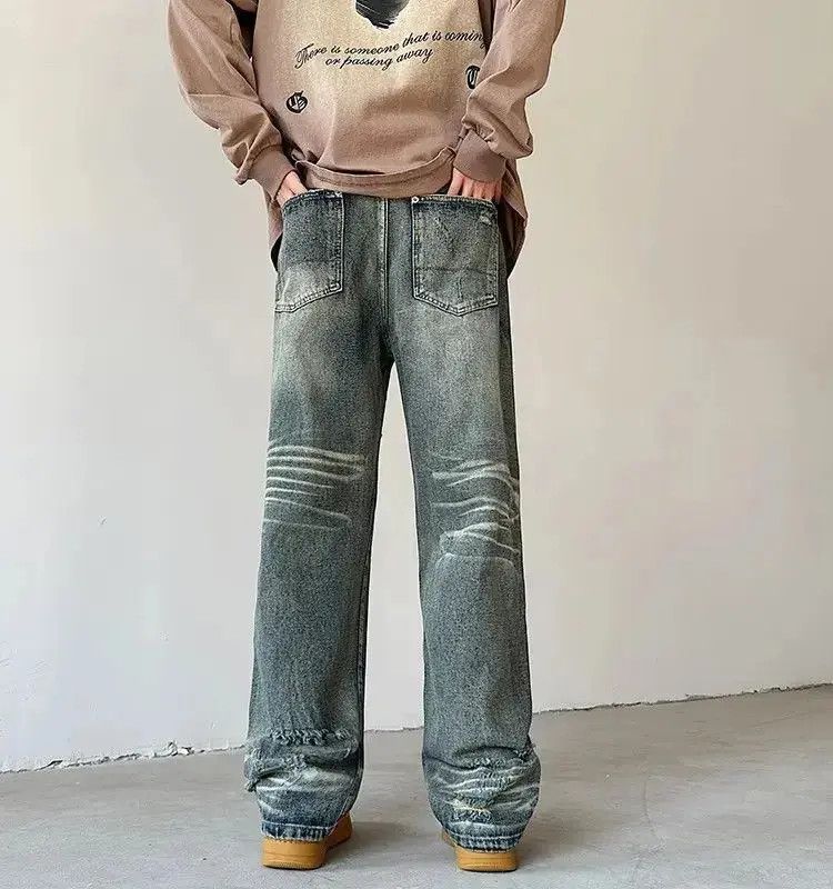 Japanese Brand Retro loose distressed washed jeans Size US 30 / EU 46 - 5 Thumbnail