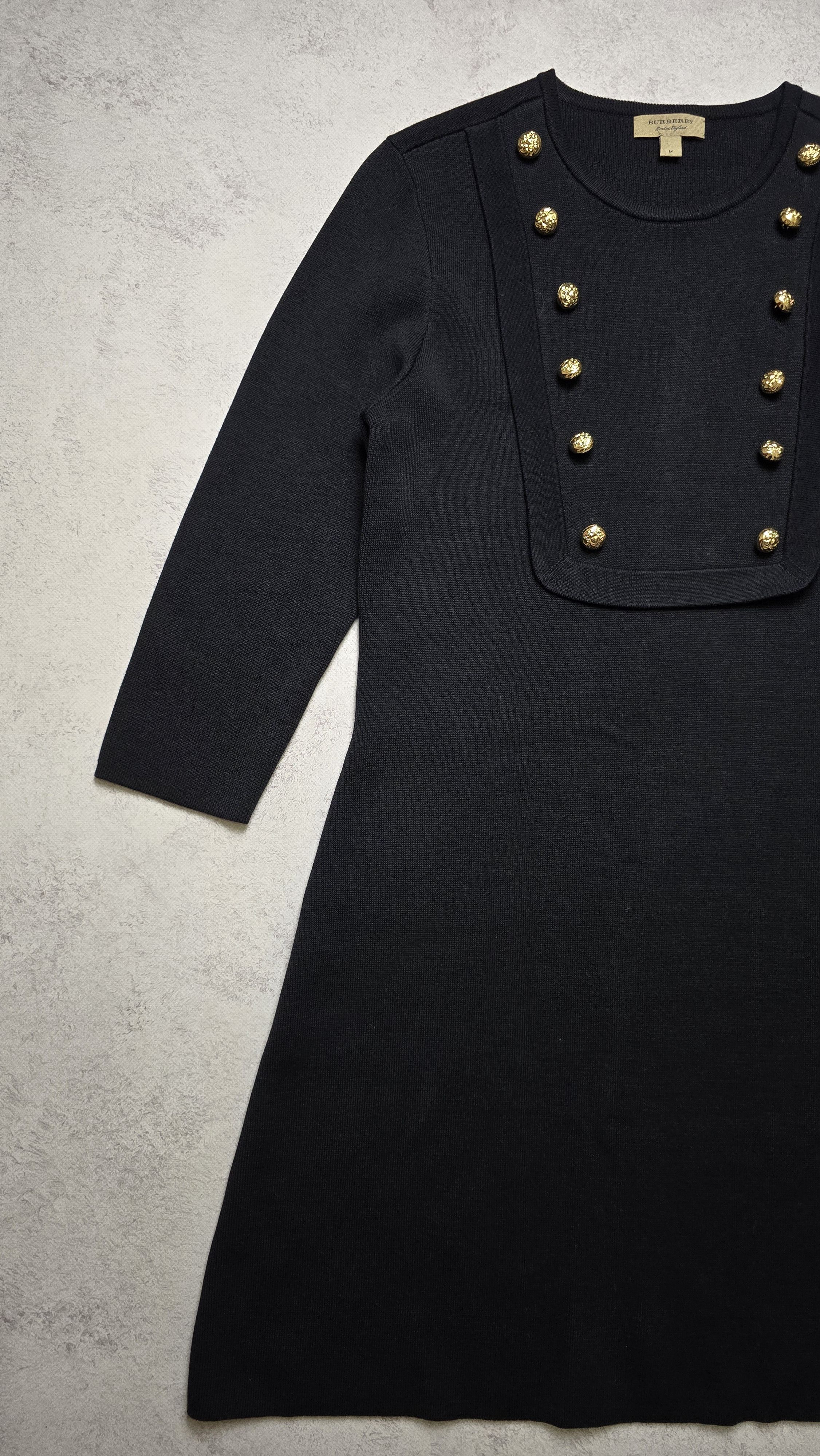 Burberry Burberry England Military Knit Dress Gold Button Silk Blend Size M / US 6-8 / IT 42-44 - 8 Thumbnail