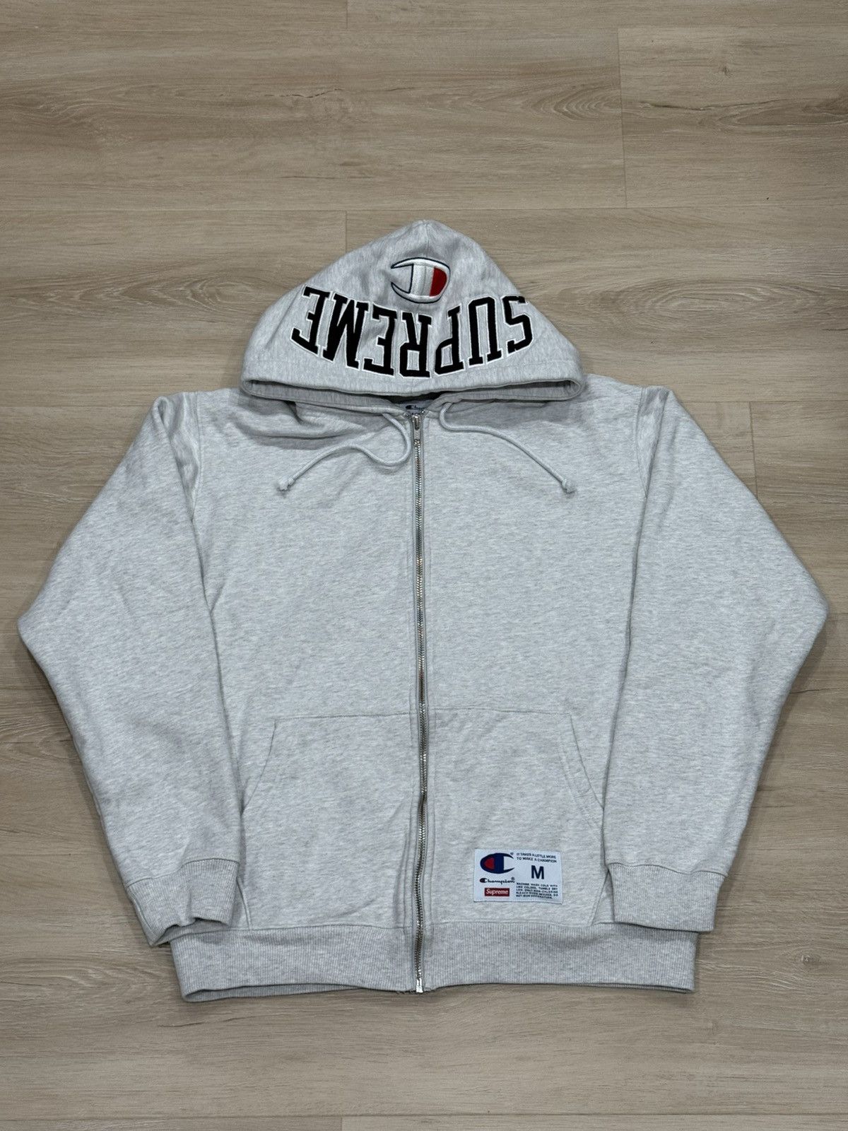【Supreme x Champion】 Zip Up Hooded Sweatshirt Ash Grey Supreme Champion Zip Up Hooded Sweatshirt Ash Grey Men's