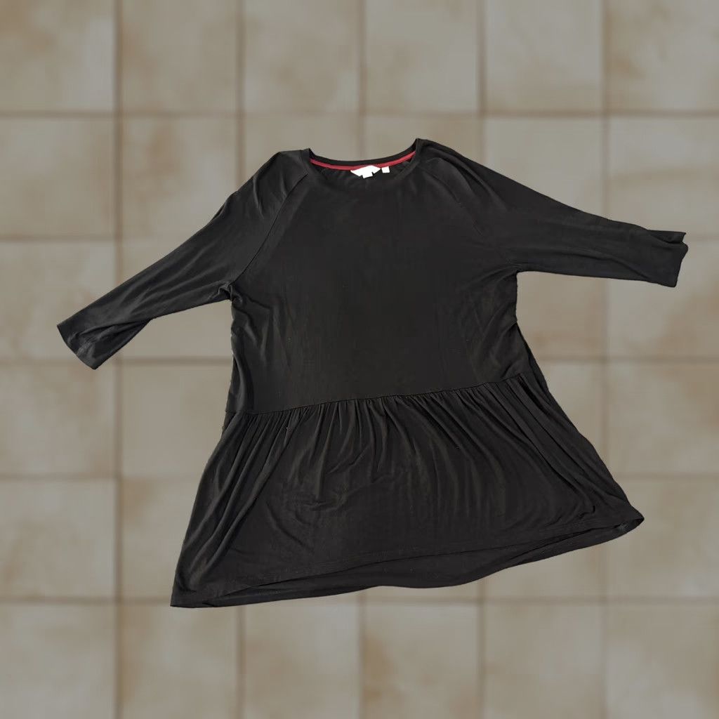 Boden VINTAGE Boden Dress Womens Large Black Drop Waist 3/4 Sleeve Jersey Trapeze Swing Size L / US 10 / IT 46 - 1 Thumbnail