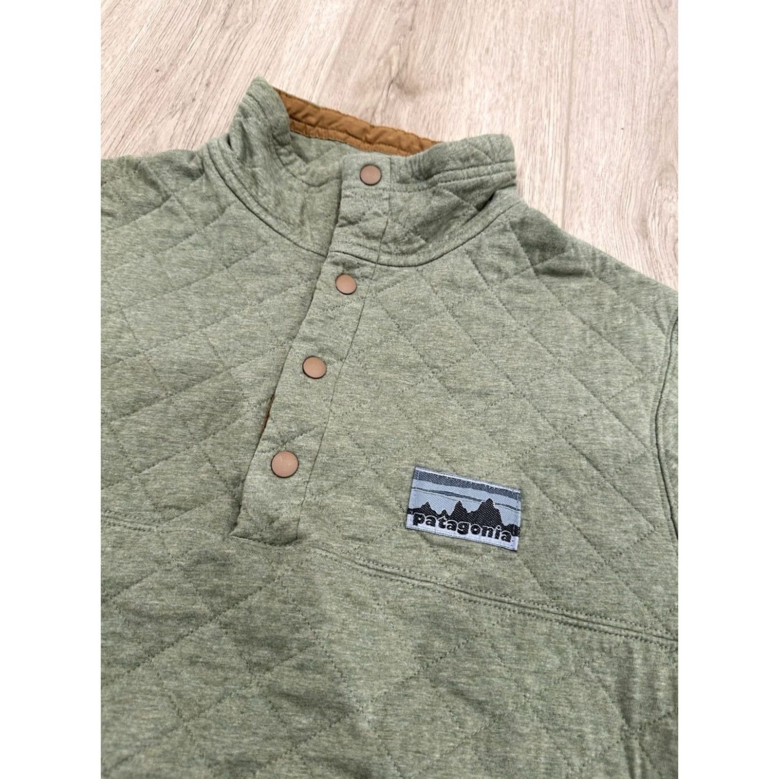 Patagonia Patagonia Sweater Pullover Mens Small Green Knit Mock Neck Quilted Logo Retro Diamond Quilt Jacket Jacket? Size US S / EU 44-46 / 1 - 5 Thumbnail