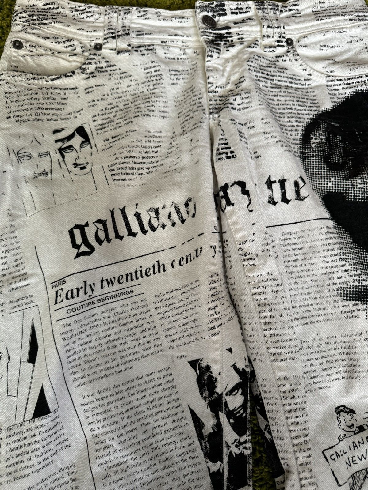John Galliano Galliano 2000s archive newspaper gazette jeans denim Y2K vtg Size 26" / US 2 / IT 38 - 5 Thumbnail