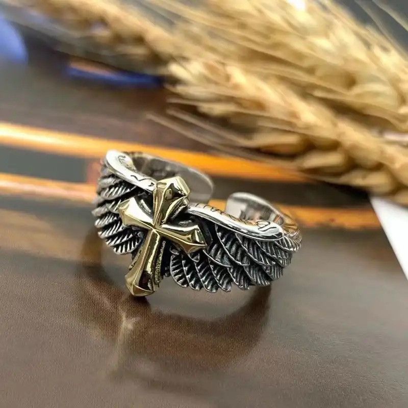 Jewelry × Vintage Retro Fashion Totem Cross Animal Eagle Unicorn Rings Size ONE SIZE - 1 Preview