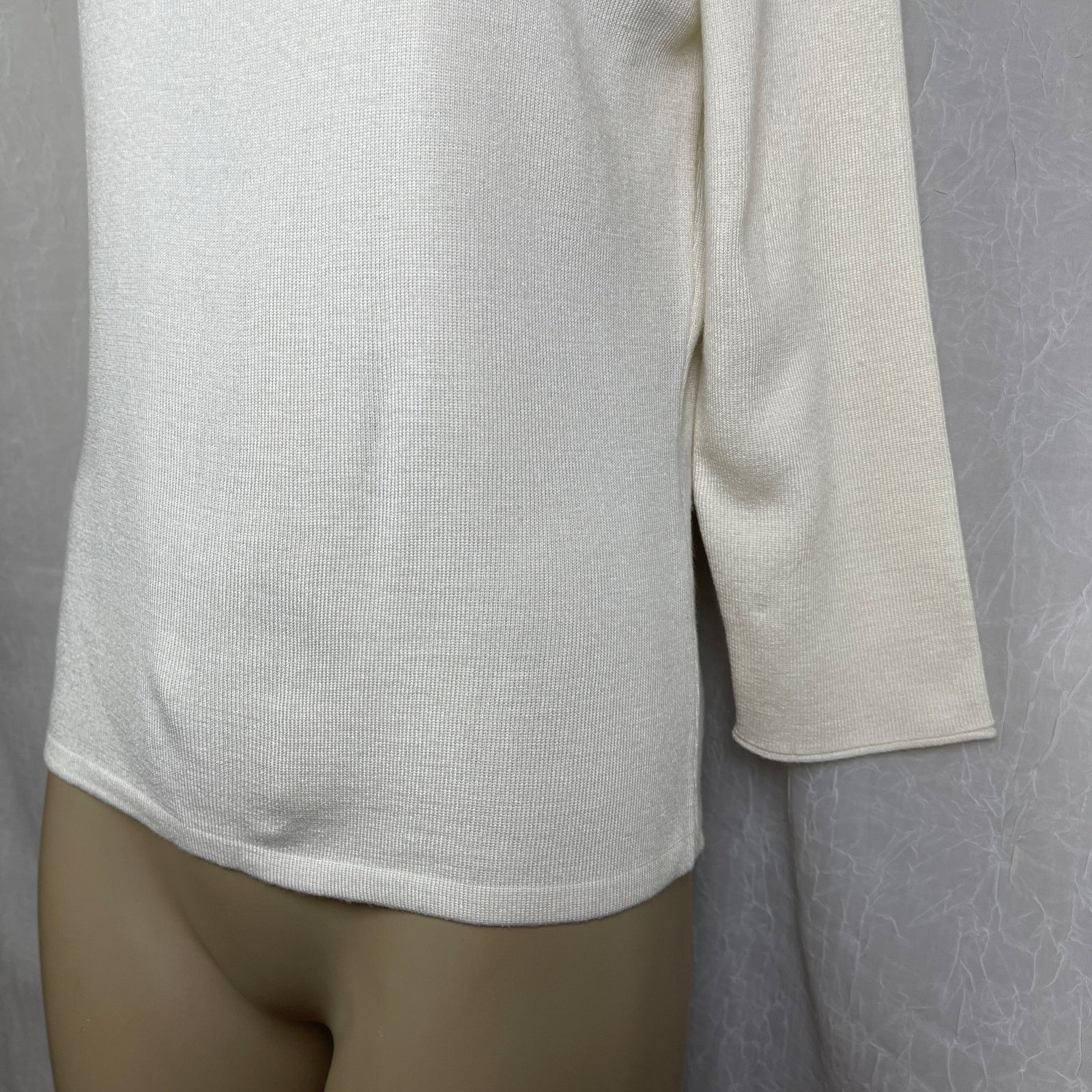 Vintage VTG Y2K Caslon Cream Sweater Mock Turtle Neck Cozy Scandi Size M / US 6-8 / IT 42-44 - 6 Thumbnail