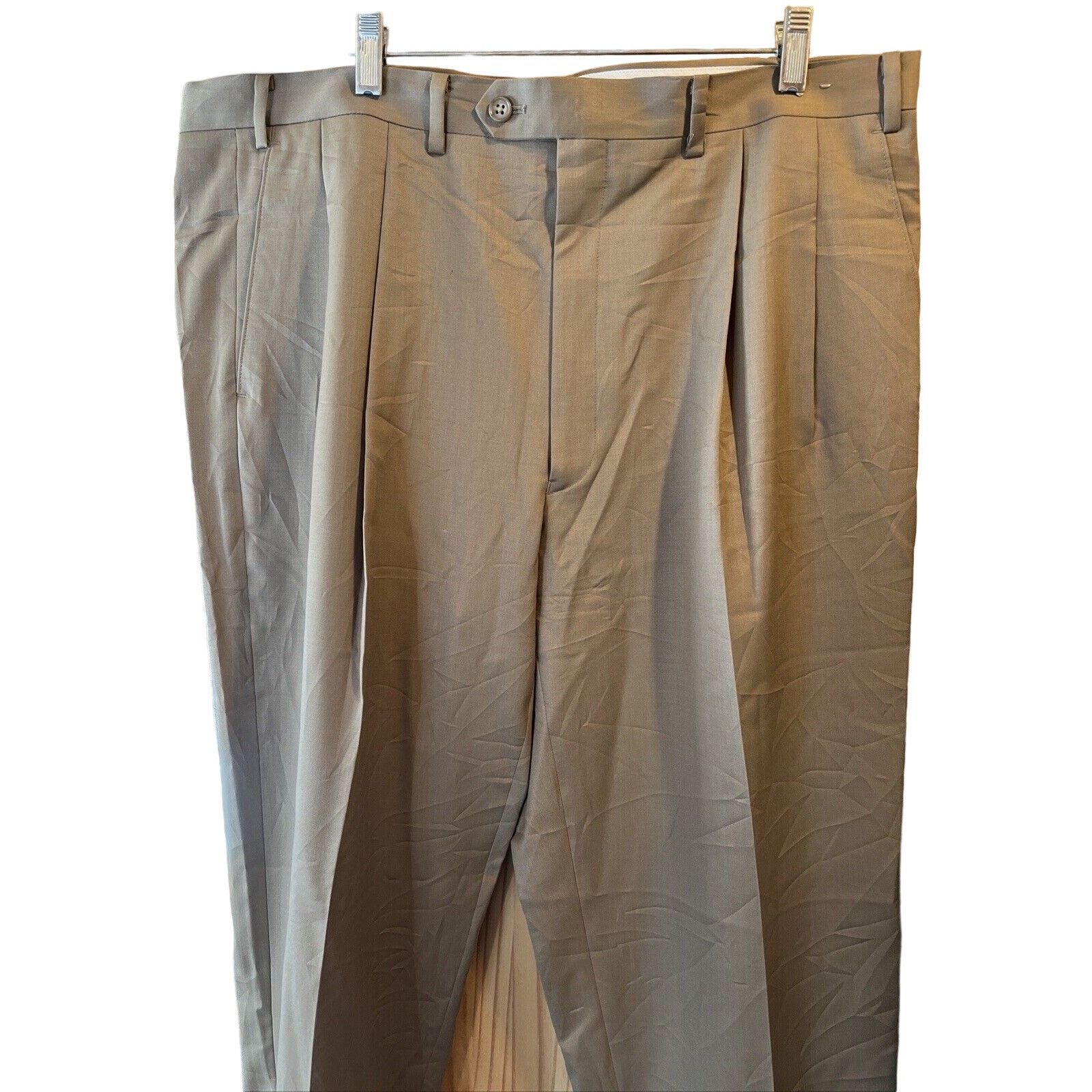 Ralph Lauren Ralph Lauren Mens 40x29 Brown Flat Straight Wool Dress Pants Size US 40 / EU 56 - 1 Thumbnail