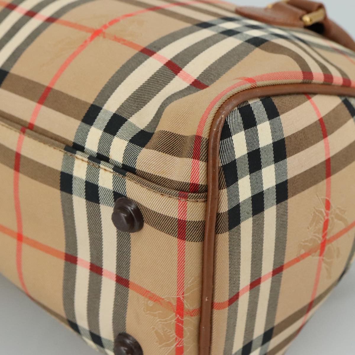 Burberry Nova Check Hand Bag Canvas Beige