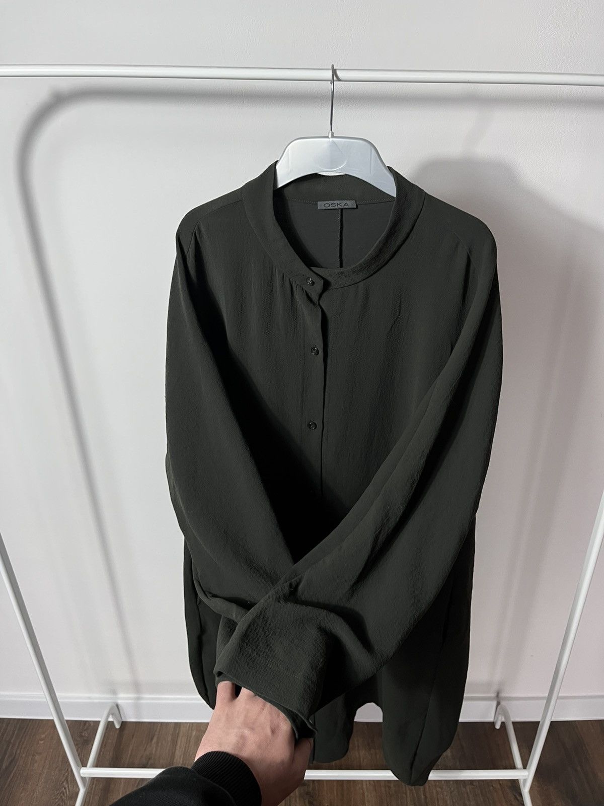 OSKA OSKA Dark Green Oversized Long Shirt Dress Size 3 Size L / US 10 / IT 46 - 6 Thumbnail