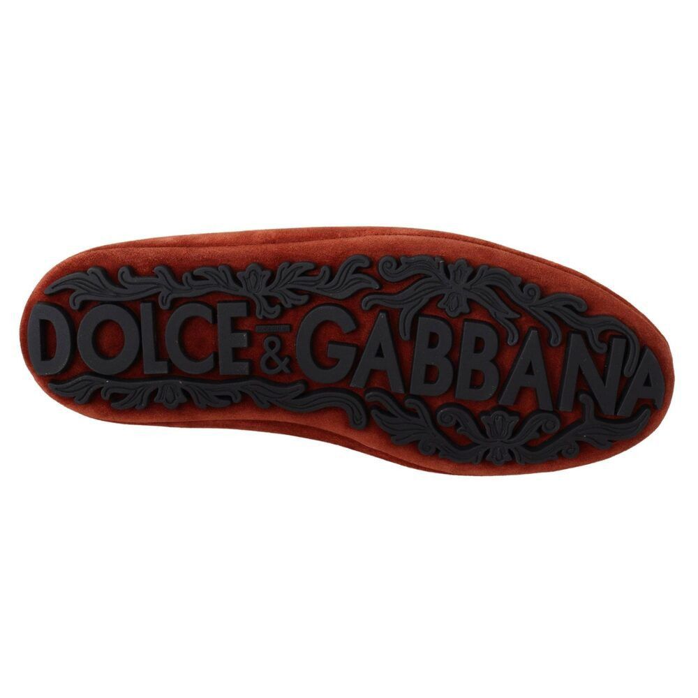 Dolce & Gabbana Dolce & Gabbana Opulent Orange Leather Loafers with Gold Emb Size US 7 / EU 40 - 5 Thumbnail