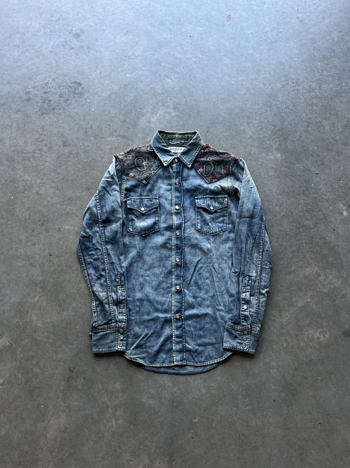 Saint Laurent SS15 Western Paisley Bandana Shirt