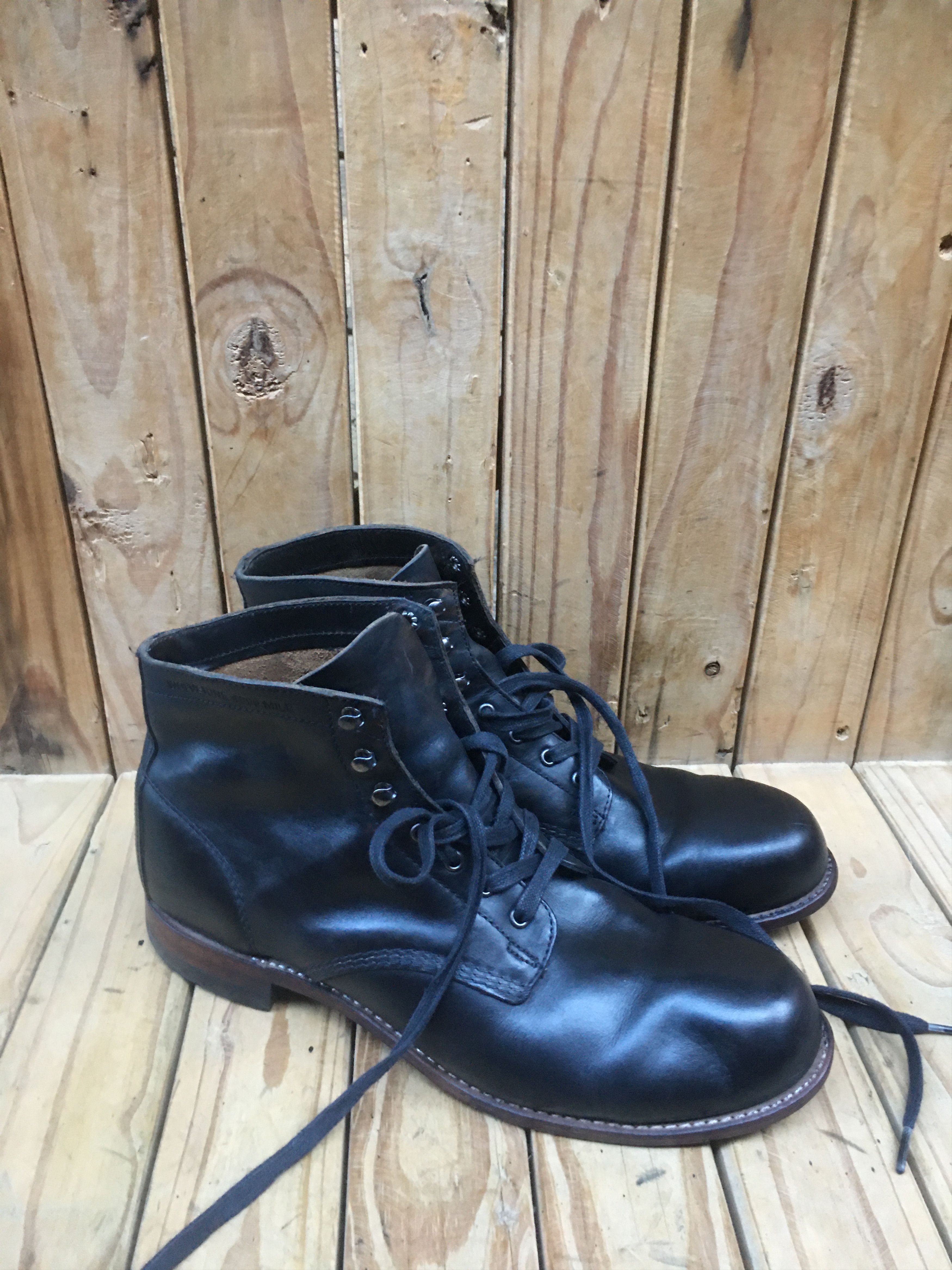 wolverine 1000 miles black leather boots sz US 12 D