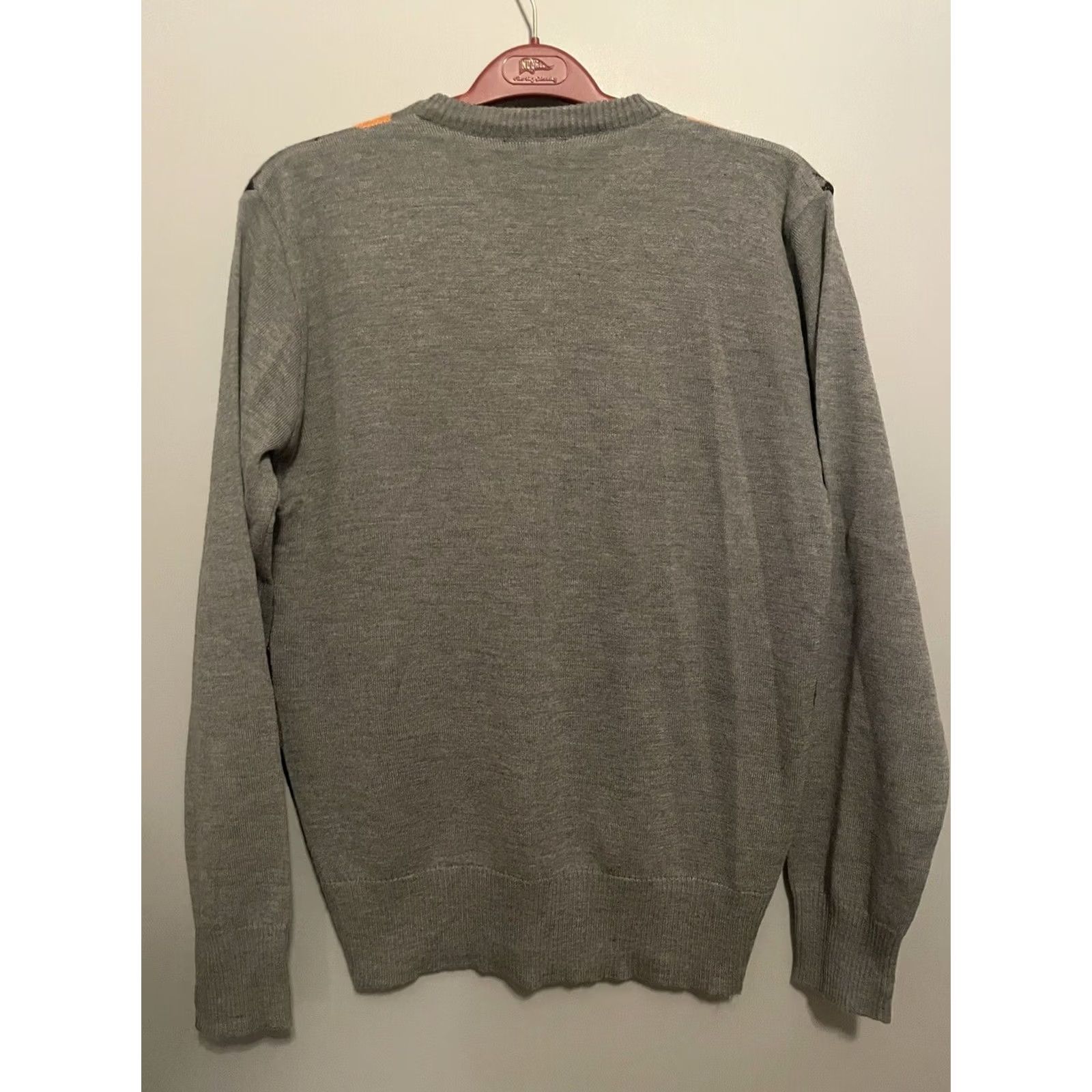Southpole VINTAGE Southpole Sweater Mens Argyle Print Pullover V-Neck Size L Orange Grey Knit Cotton Long Sleeve Retro 90s Mens Size US XXL / EU 58 / 5 - 5 Thumbnail