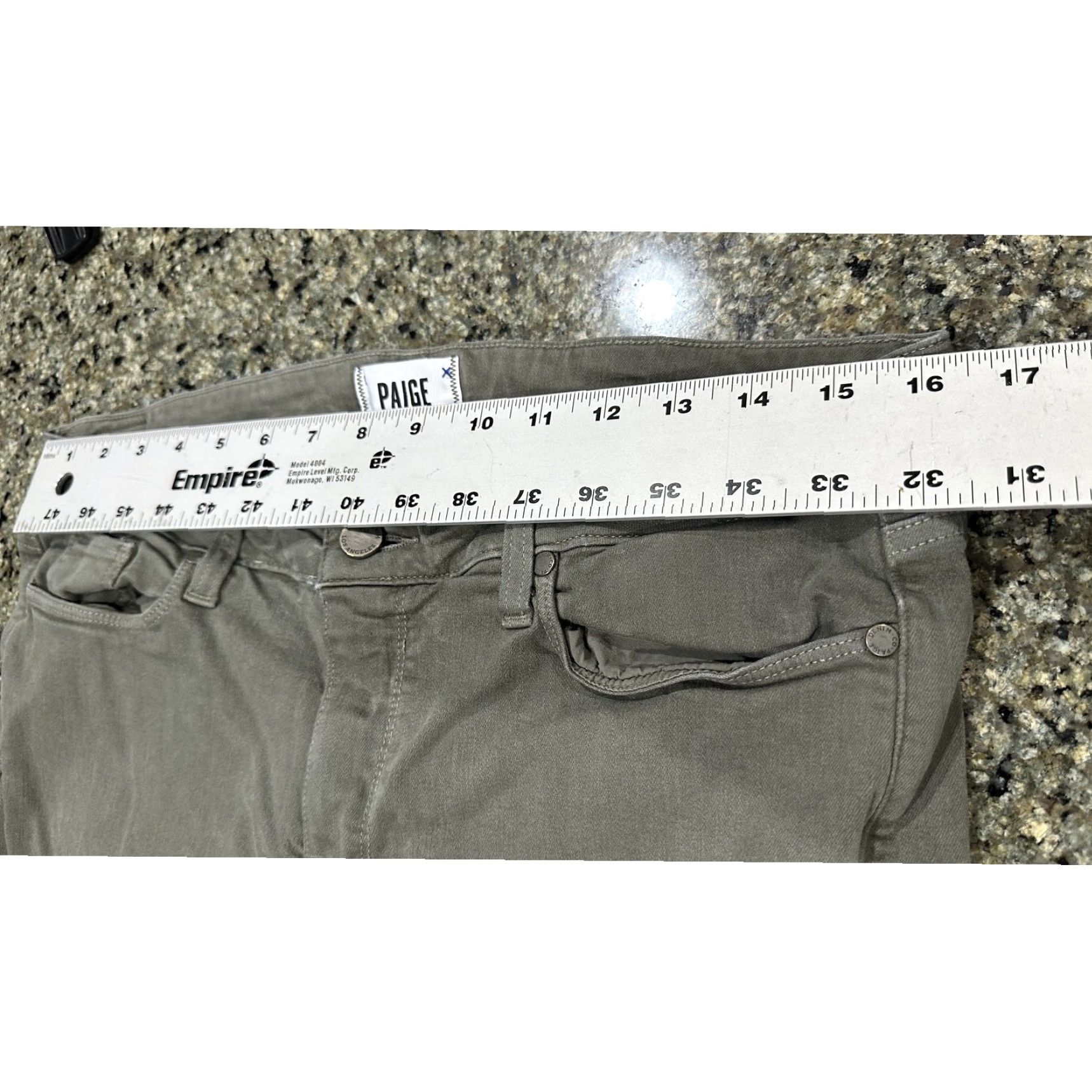 Paige PAIGE Hoxton Ankle Jeans 32 Green Stretch Skinny Pants Mid Rise Utility Slim Denim Size 24" / US 00 / IT 34 - 6 Thumbnail
