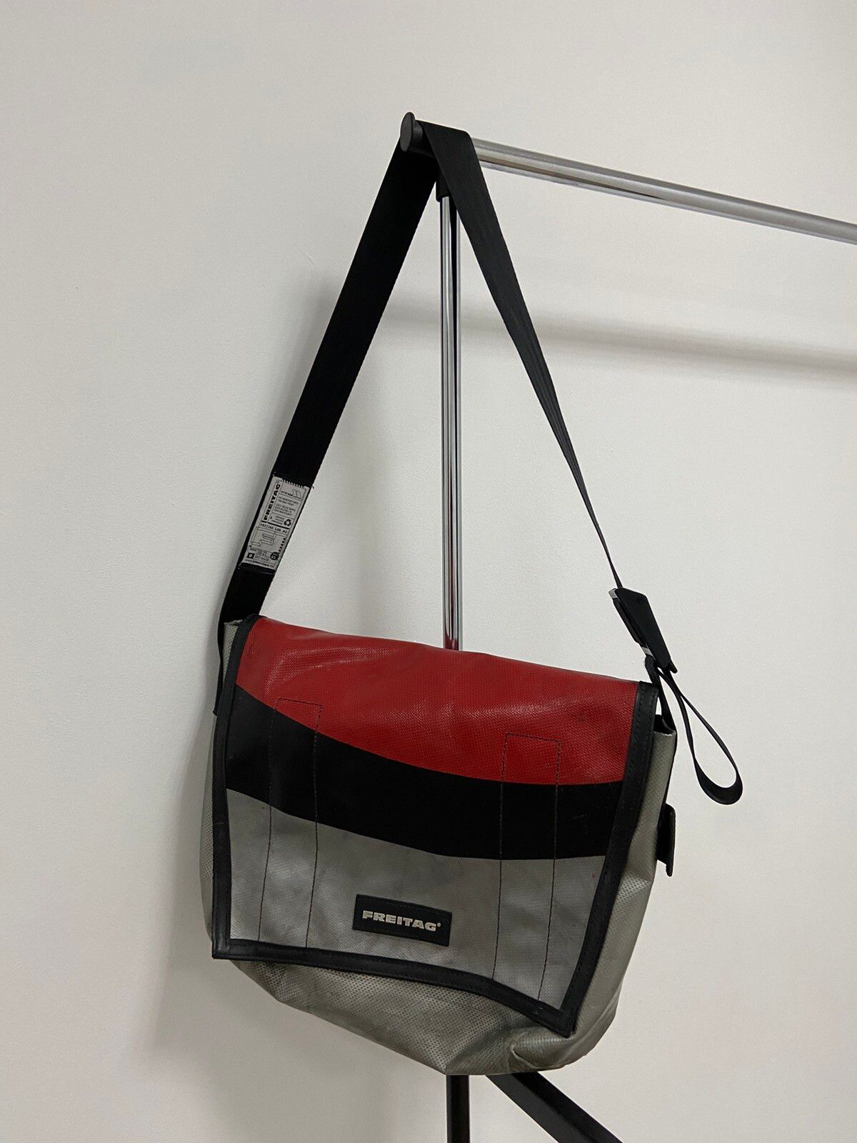 Pre-owned 1 Of 1 X Freitag Vintage 3 In 1 Waterproof Crossbody Bag Recycle In Black/red/grey