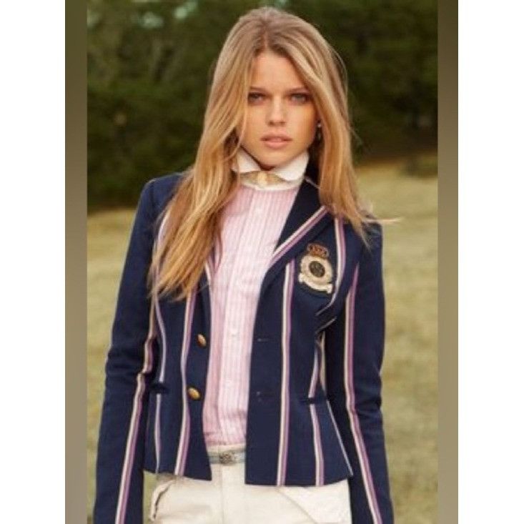 Rugby Ralph Lauren Rugby Ralph Lauren Pink Stripe Oxford Peter Pan Collar Rare Size M / US 6-8 / IT 42-44 - 2 Thumbnail