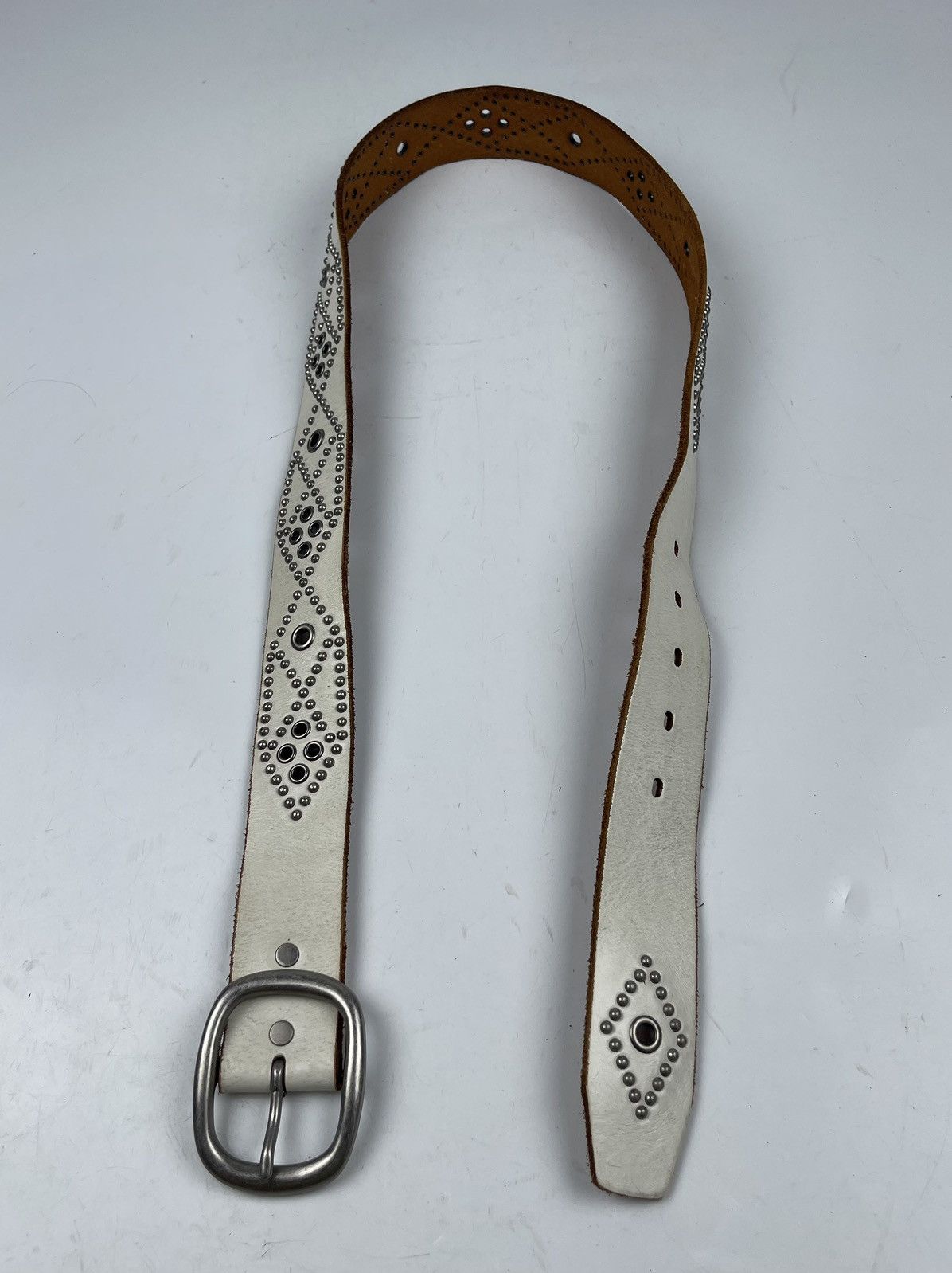Japanese Brand studded leather belt tc11 Size 36 - 6 Thumbnail