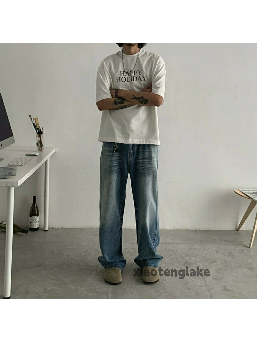 Jean × Vintage washed faded gradient loose baggy yuppie jeans Size US 32 / EU 48 - 4 Thumbnail