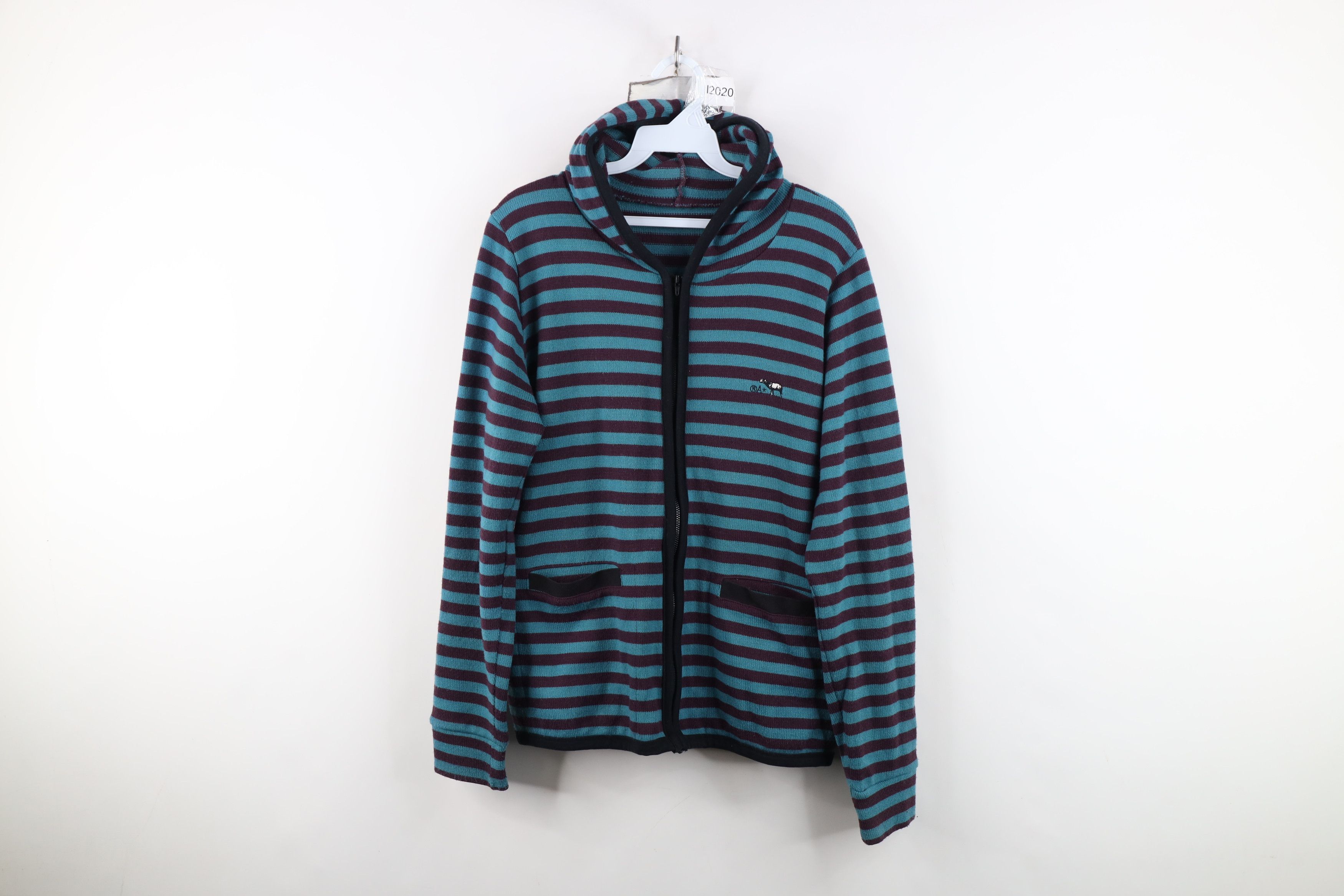 Vintage Vintage 90s Streetwear Wool Blend Knit Full Zip Hoodie Size M / US 6-8 / IT 42-44 - 1 Thumbnail