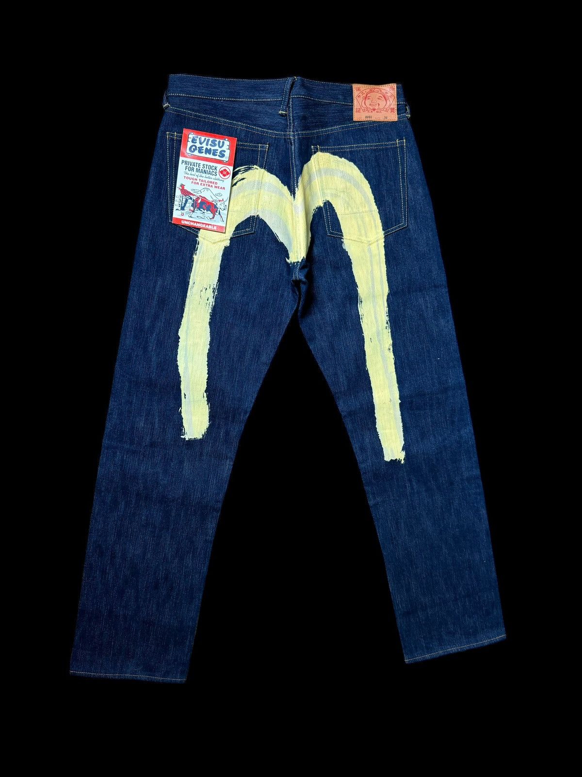 image of New! Vintage Evisu Big Logo Selvedge Jeans (34 in Denim, Men's